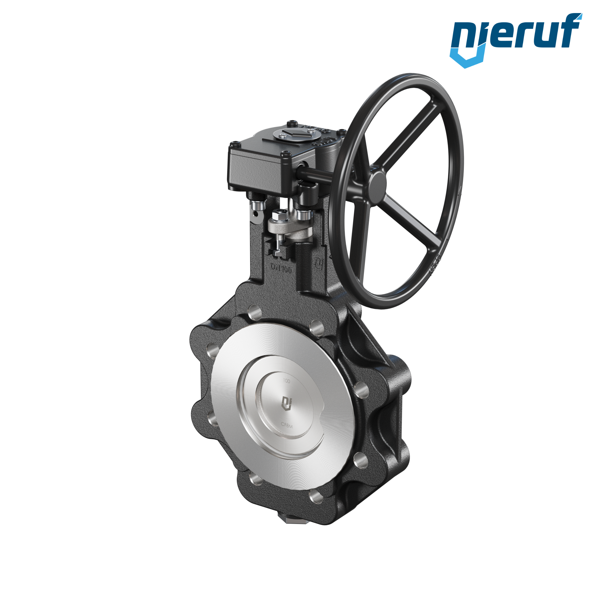 valvola a farfalla doppio eccentrico AK12 DN 100 PN10-PN16 volantino