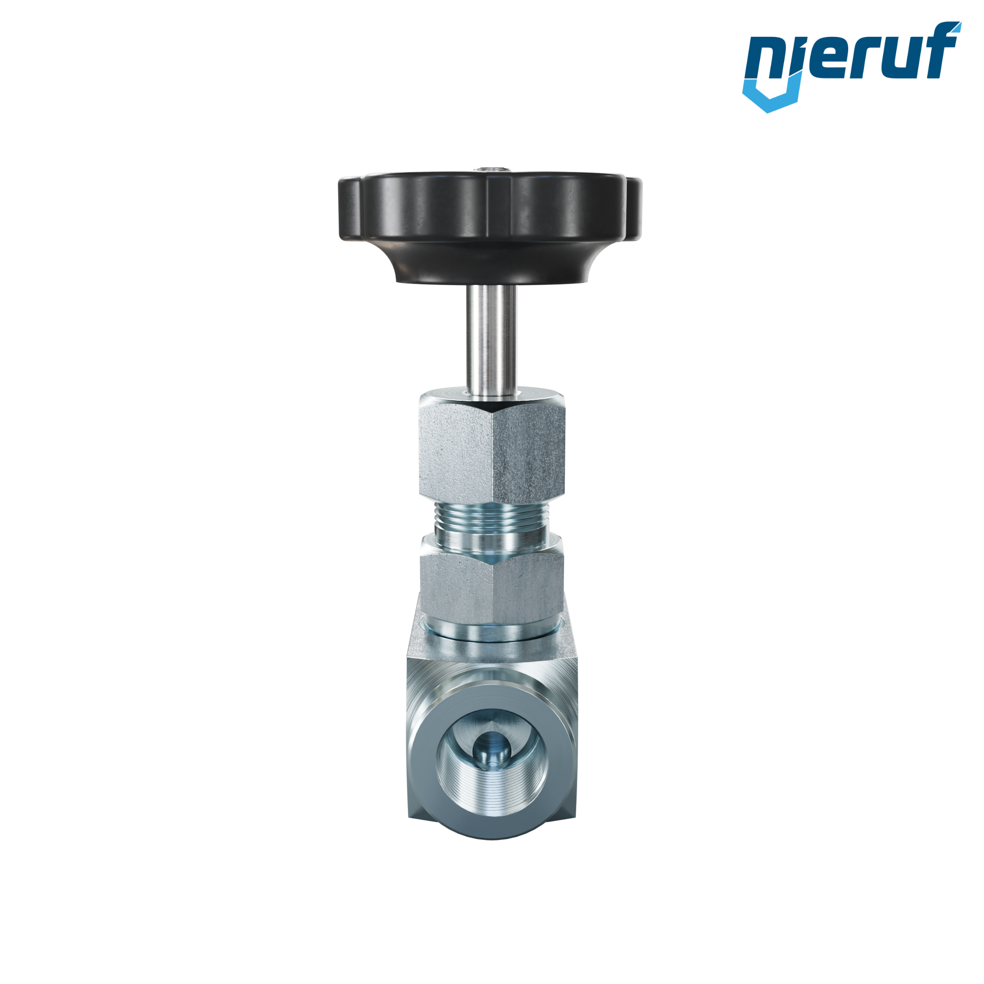 valvola a spillo 3/8" pollici NV01 acciaio (zincato blu)