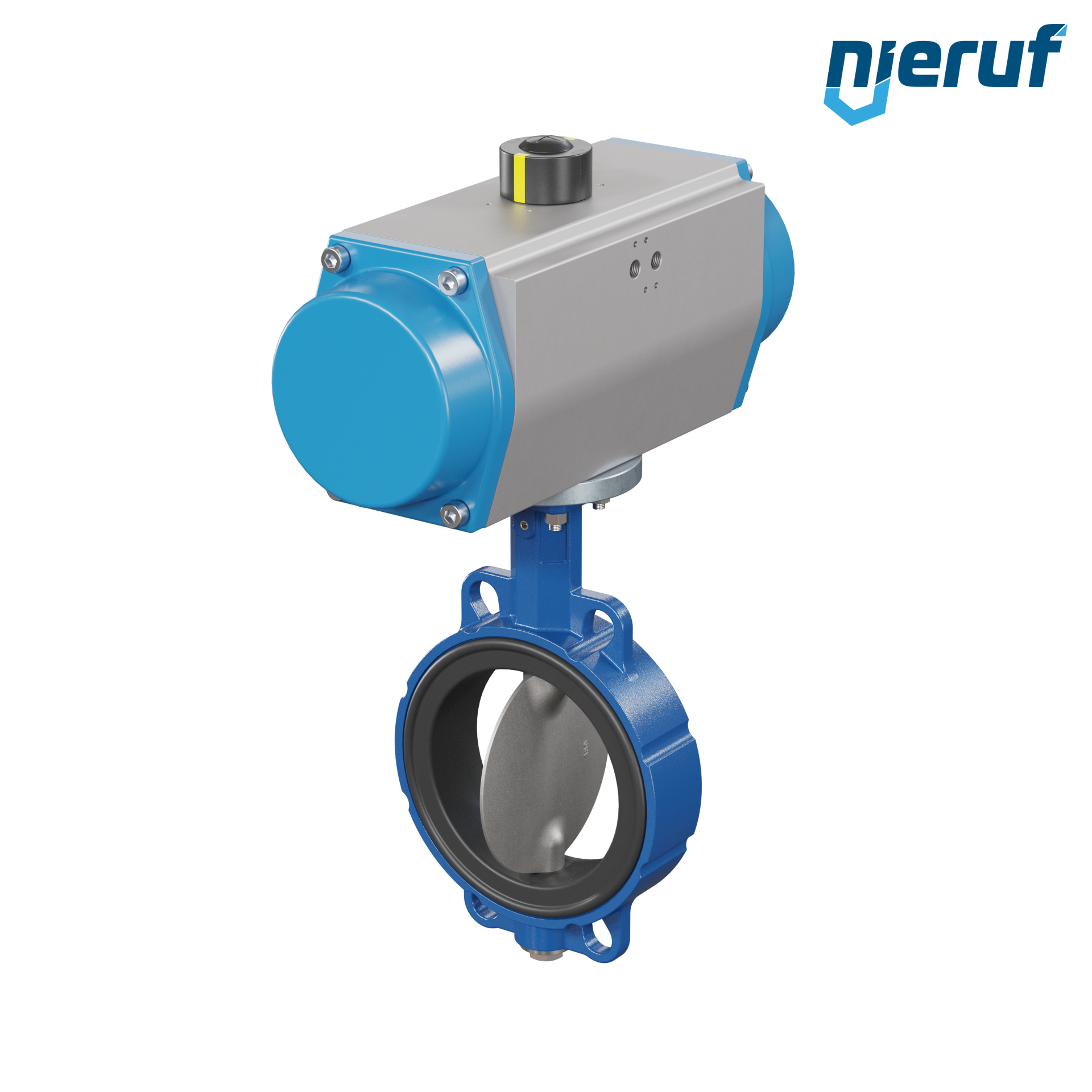 valvola a farfalla DN 150 AK01 EPDM DVGW acqua potabile, WRAS, ACS, W270 attuatore pneumatico a semplice effetto apertura a molla