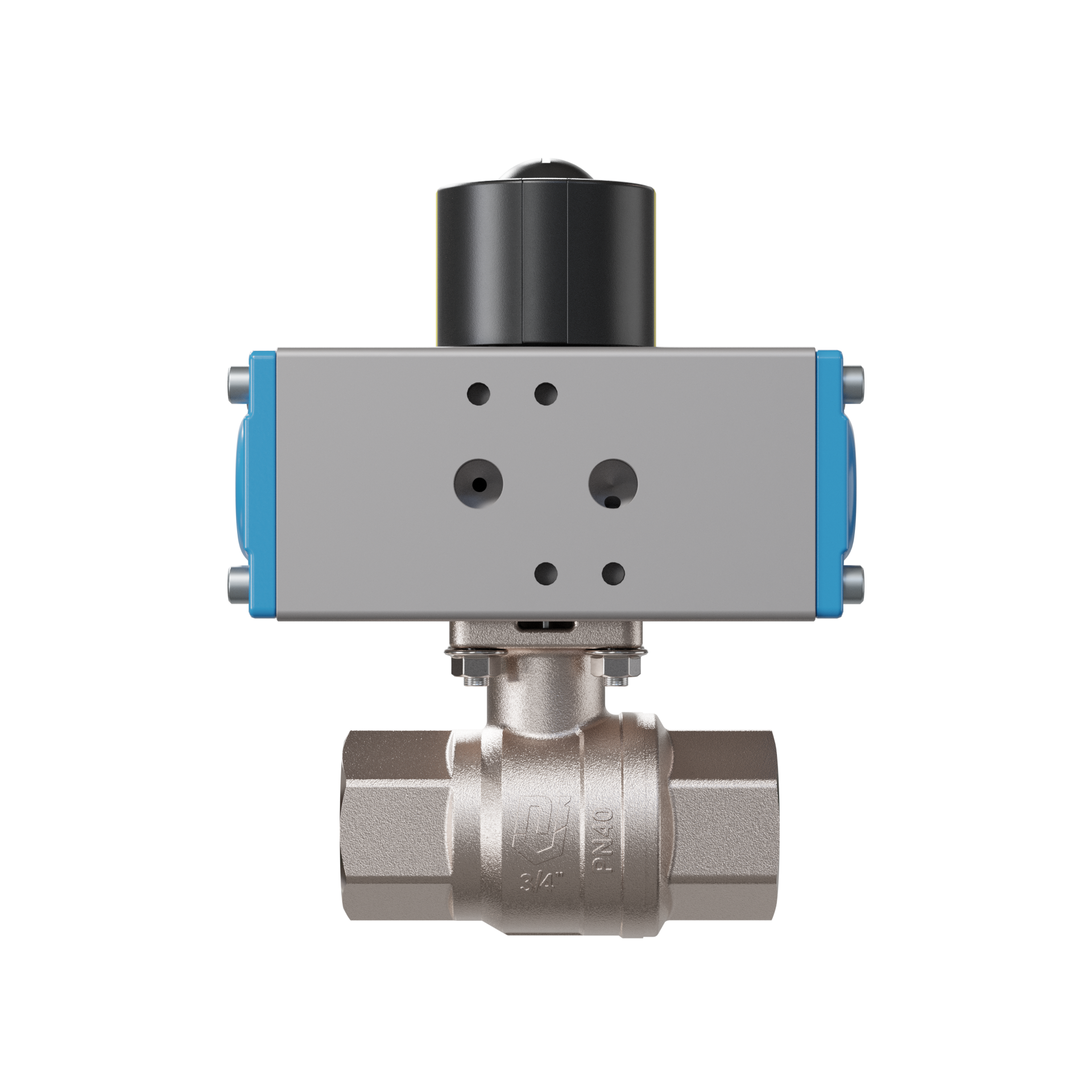 valvola a sfera automatica con manicotto DN20 - 3/4" pollici azionamento rotativo pneumatico a doppio effetto PK01