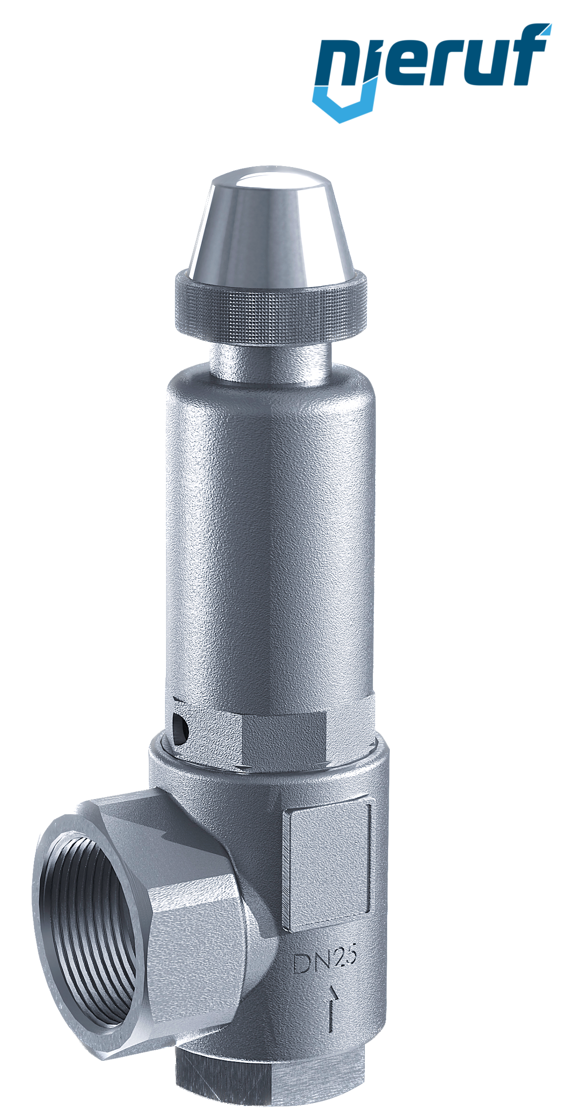 valvola di sicurezza 1/2" x 1" F SV09 fluidi gassosi neutri, acciaio inox EPDM
