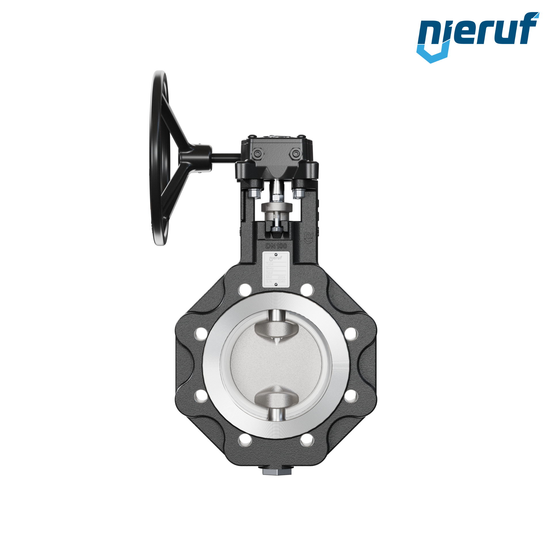 valvola a farfalla doppio eccentrico AK12 DN 100 PN10-PN16 volantino