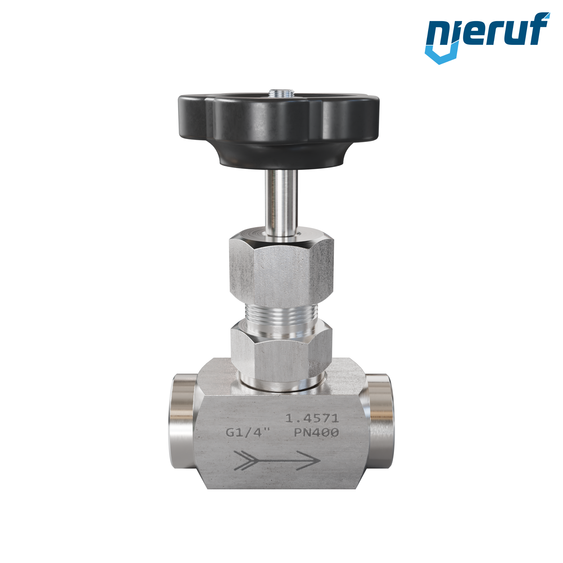 valvola a spillo (per alta pressione) 1/4" pollici NV01 acciaio inossidabile 1.4571