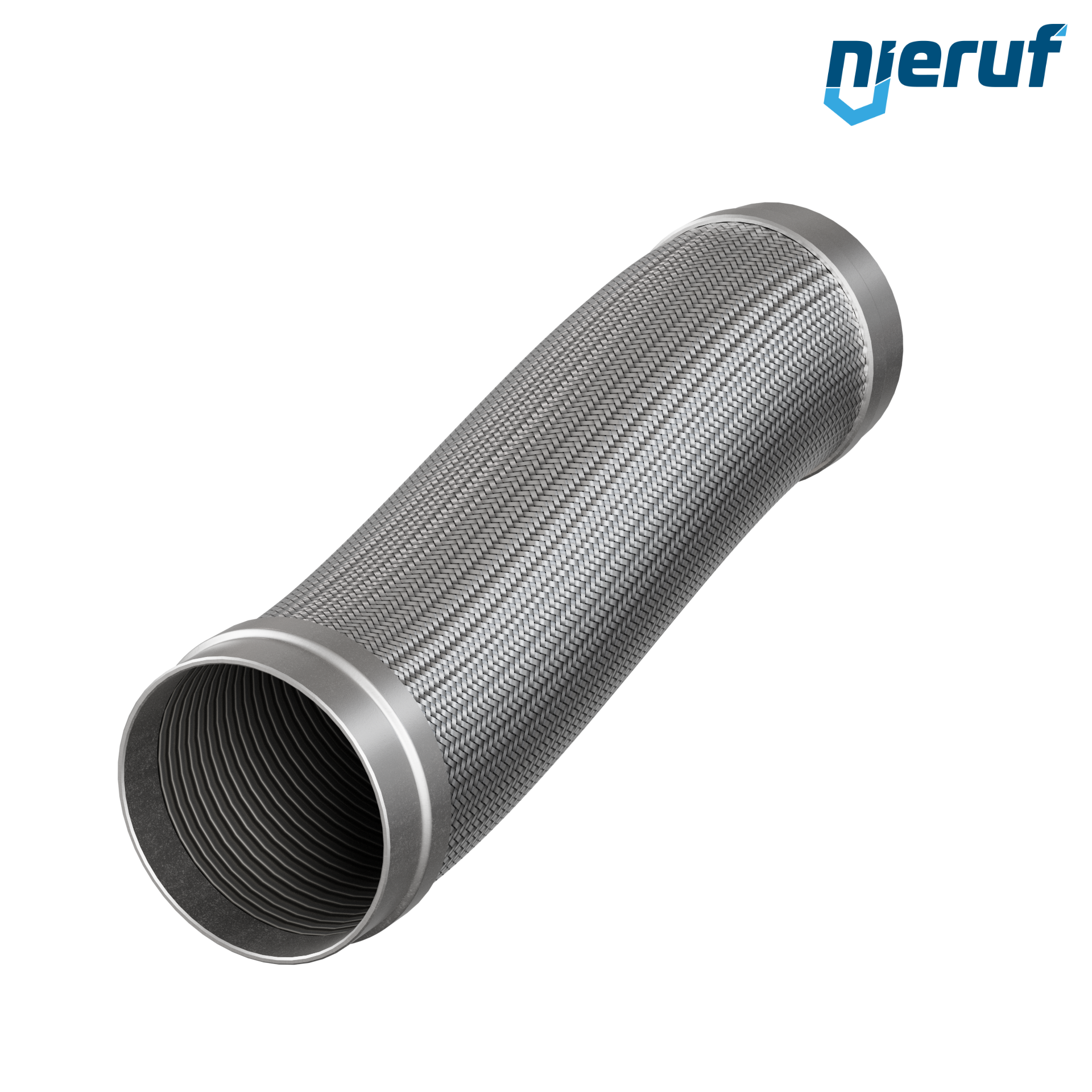 Tubo corrugato in acciaio inossidabile ES01 DN150 - 168.3 mm con treccia doppia e estremità a saldare Lunghezza 1000 mm