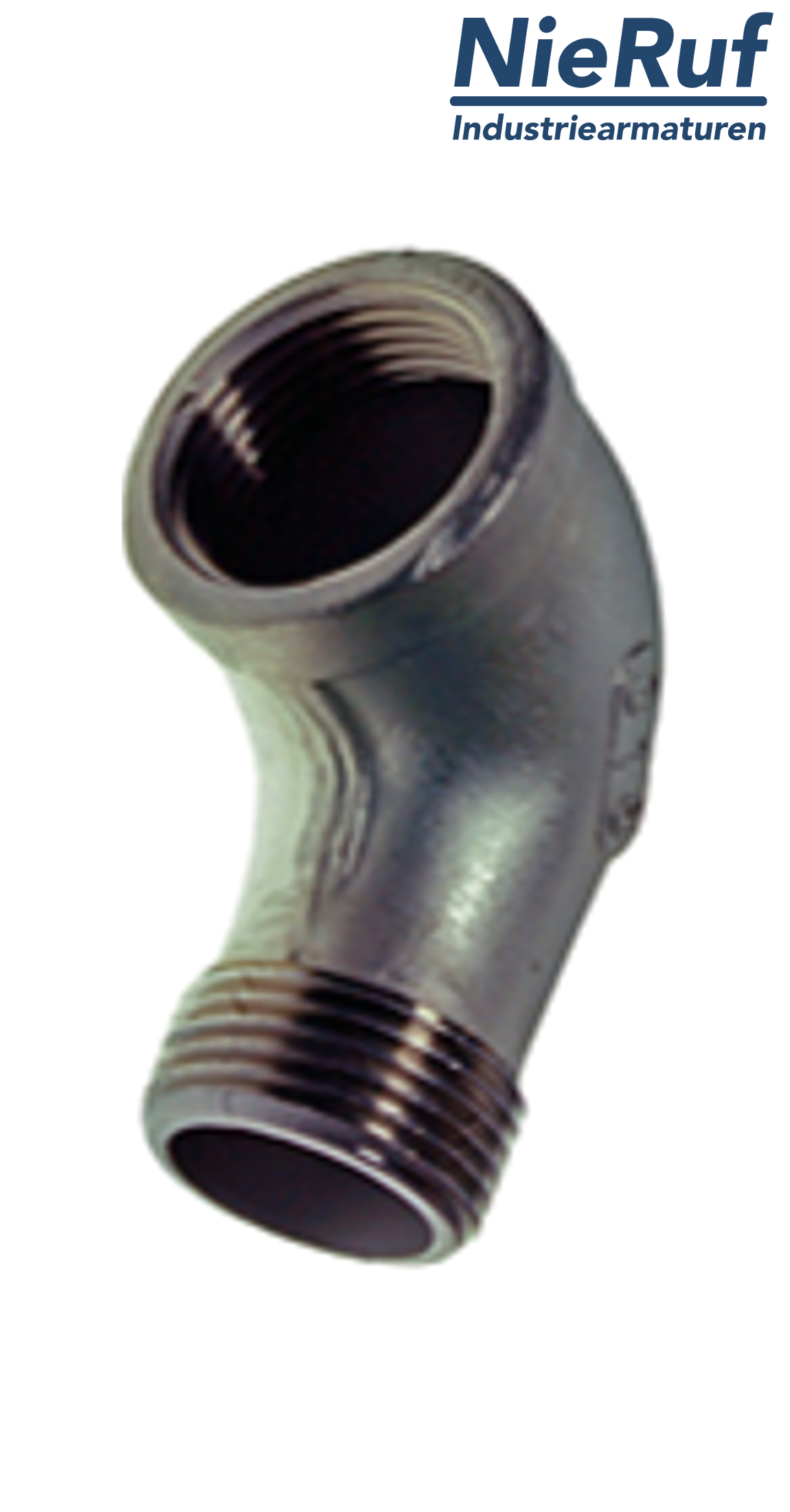 raccordo ad angolo 1/2" pollici NPT in acciaio inossidabile 316 con angolo di 90° filettatura internaxfilettatura esterna