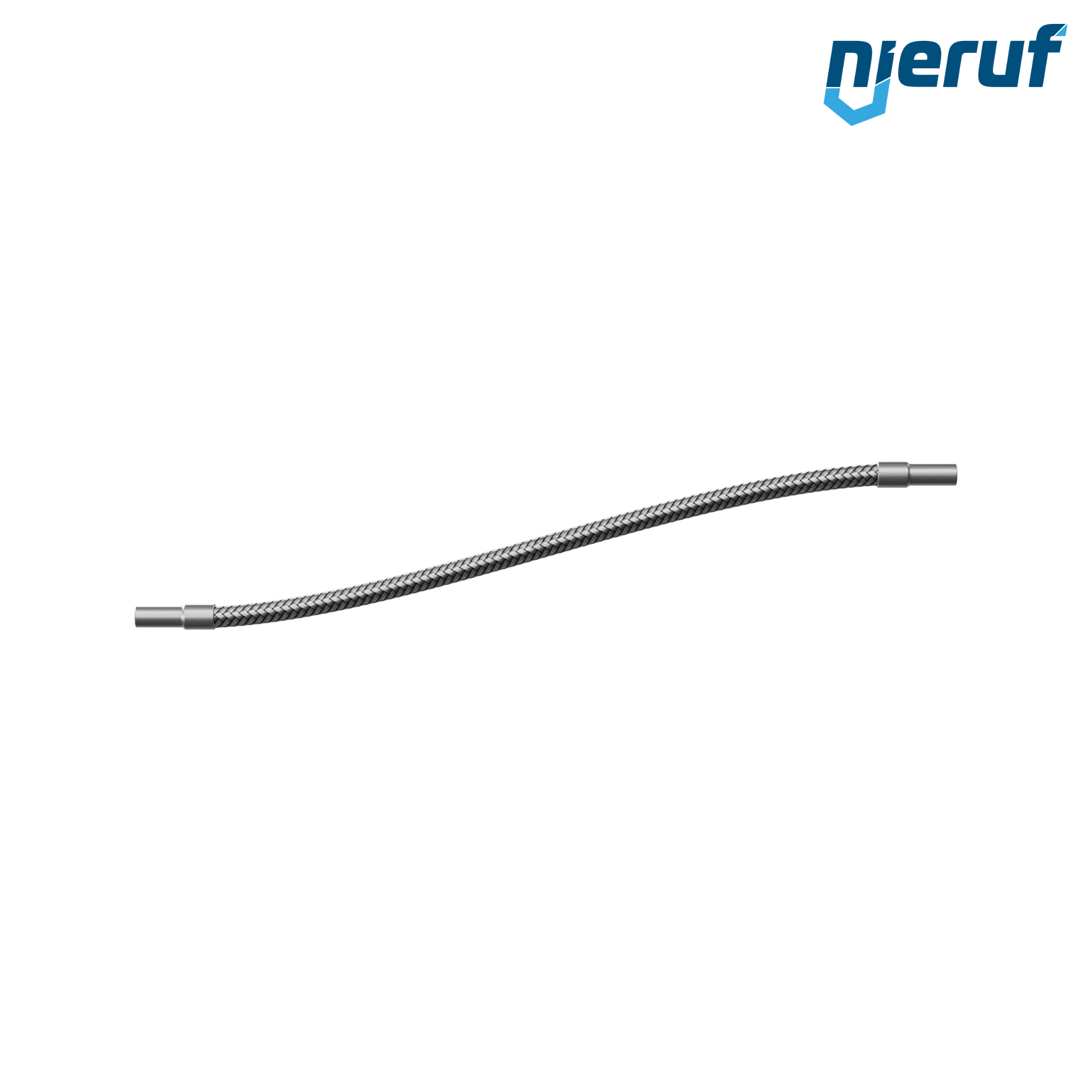 Tubo corrugato in acciaio inossidabile ES01 DN6 - 15.0 mm con treccia doppia e estremità a saldare Lunghezza 1000 mm