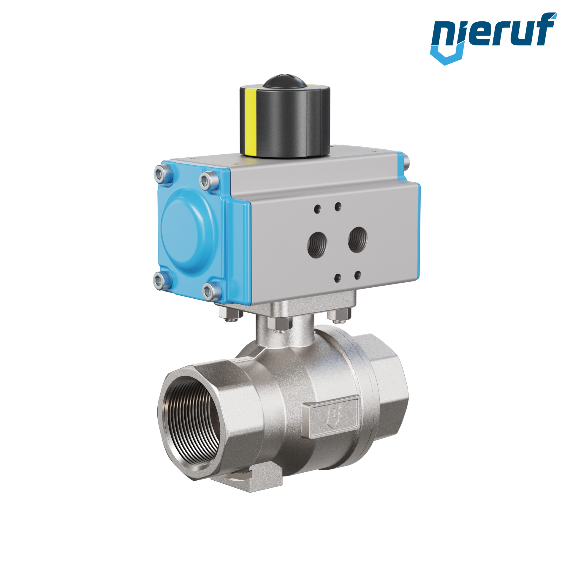 valvola a sfera pneumatica DN32 - 1 1/4" pollici azionamento rotativo a doppio effetto PK02