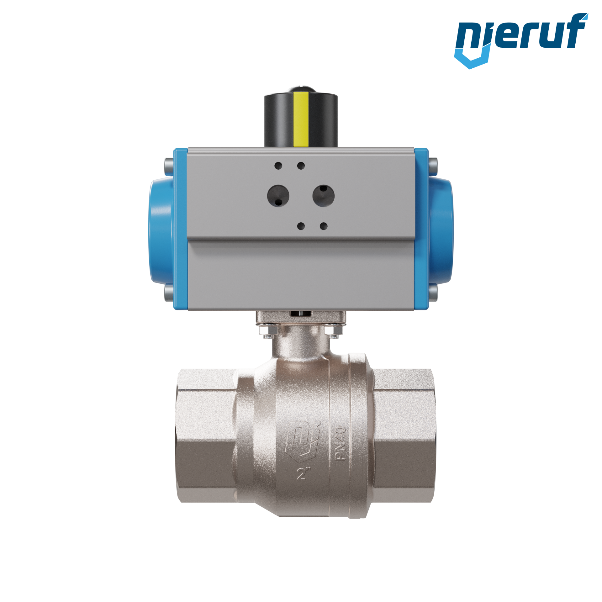 valvola a sfera automatica con manicotto DN50 - 2" pollici azionamento rotativo pneumatico a doppio effetto PK01