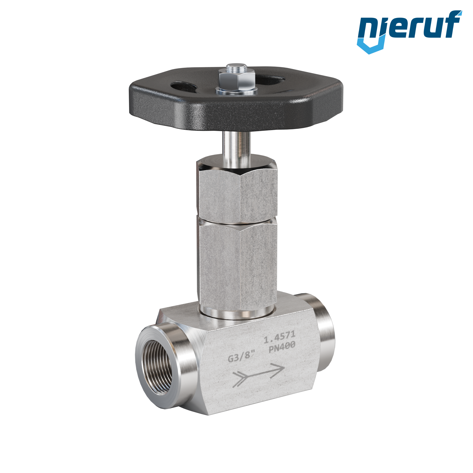valvola a spillo per vapore 3/8" pollici NV03 acciaio inossidabile 1.4571