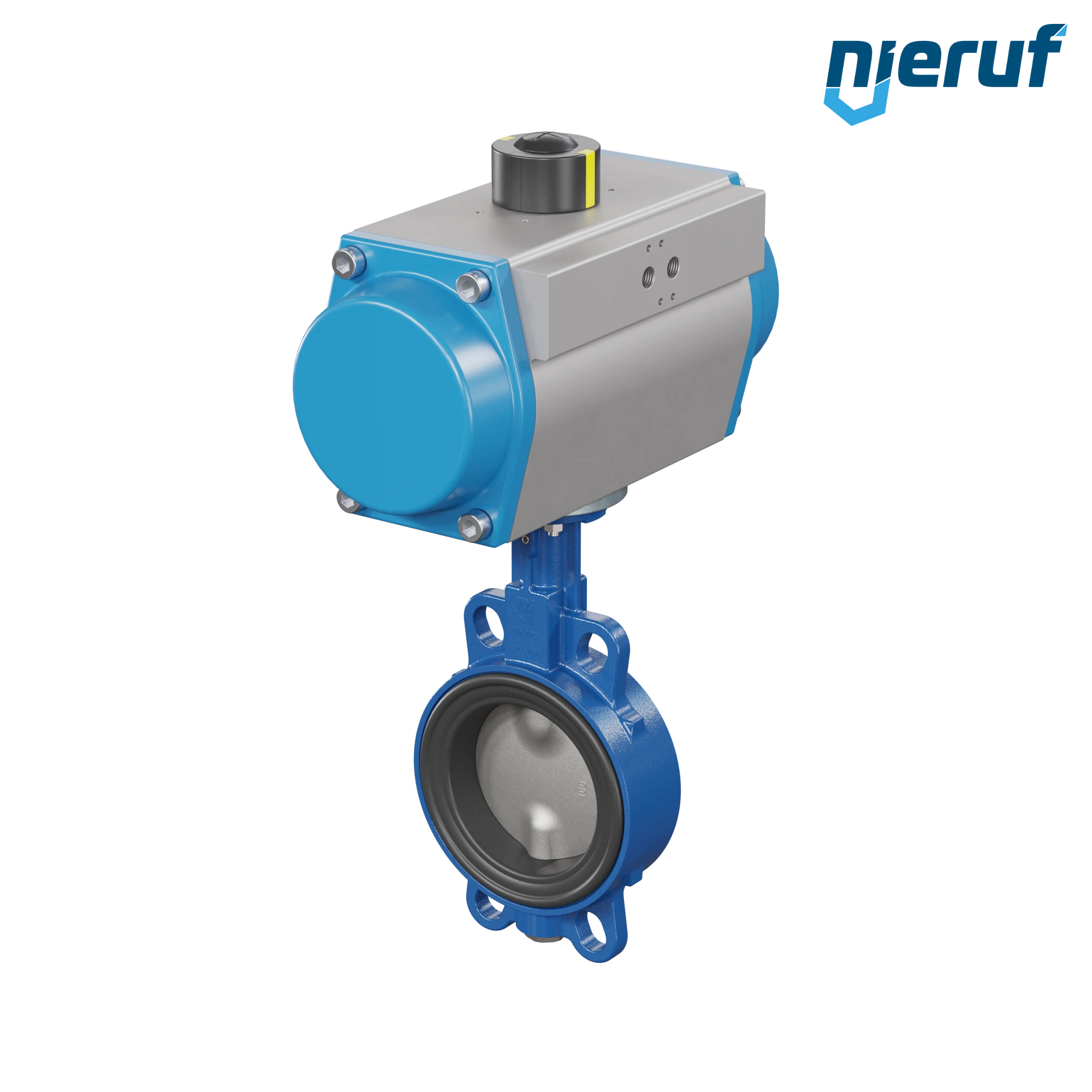 valvola a farfalla DN 100 AK01 NBR-70-nero DVGW gas attuatore pneumatico a semplice effetto chiusura a molla
