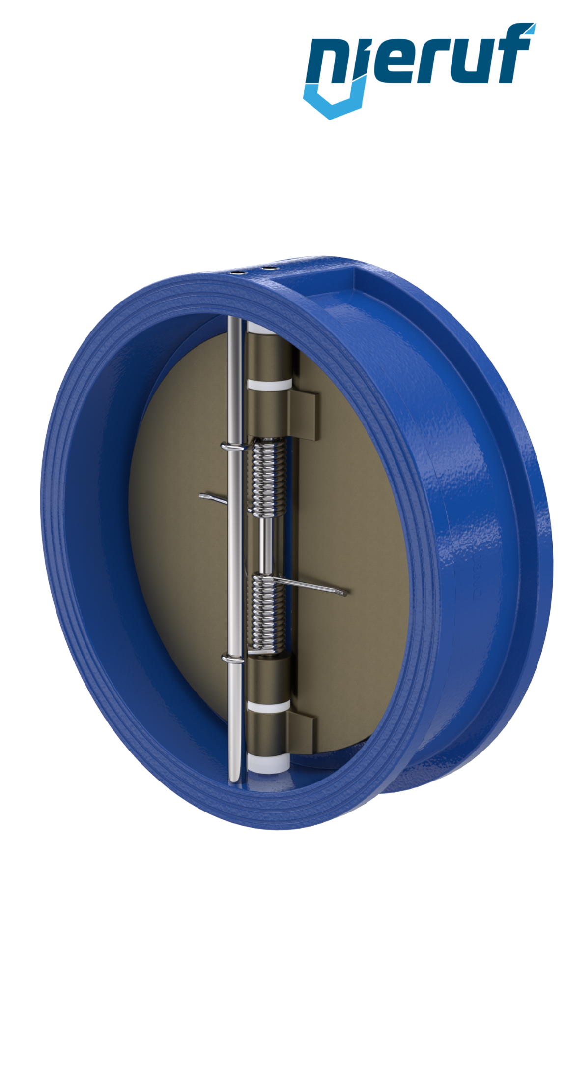 valvola di ritegno a doppio battente DN300 ANSI150 DR04 ANSI 150 GGG40 con rivestimento epossidico blu 180µm  FKM