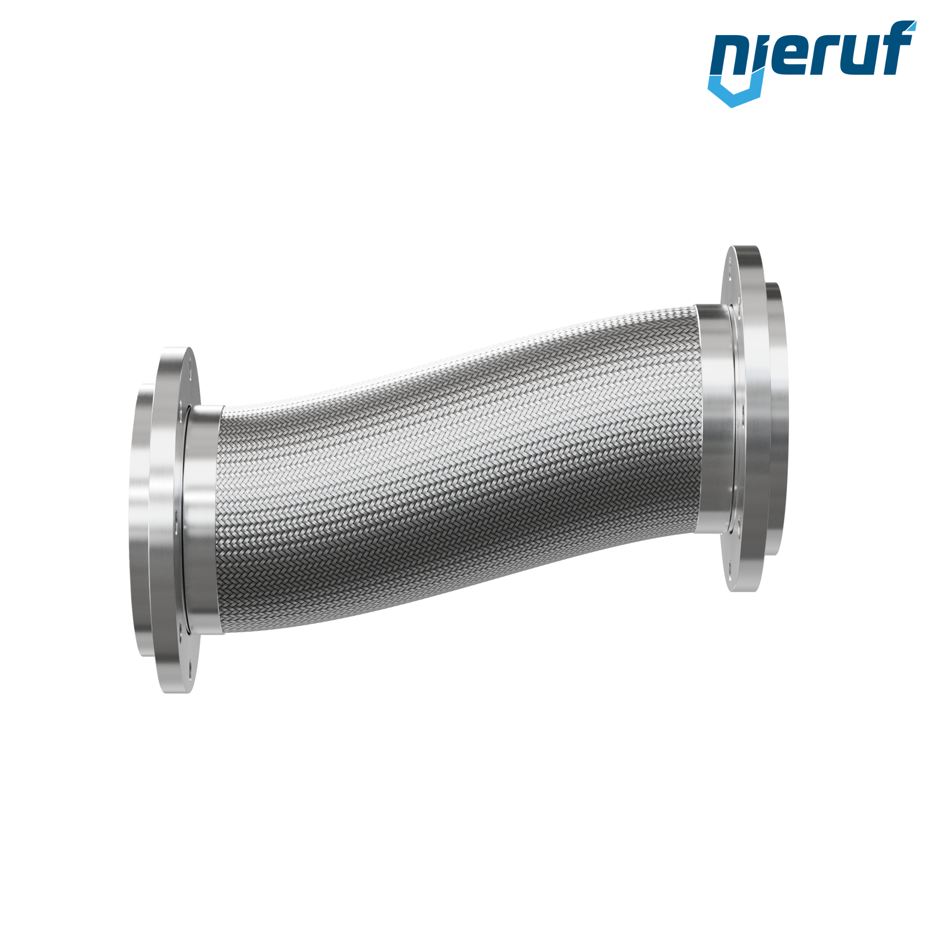 Tubo corrugato in acciaio inossidabile ES01 DN200 - 8" pollici con treccia doppia e flangia girevole Lunghezza 500 mm