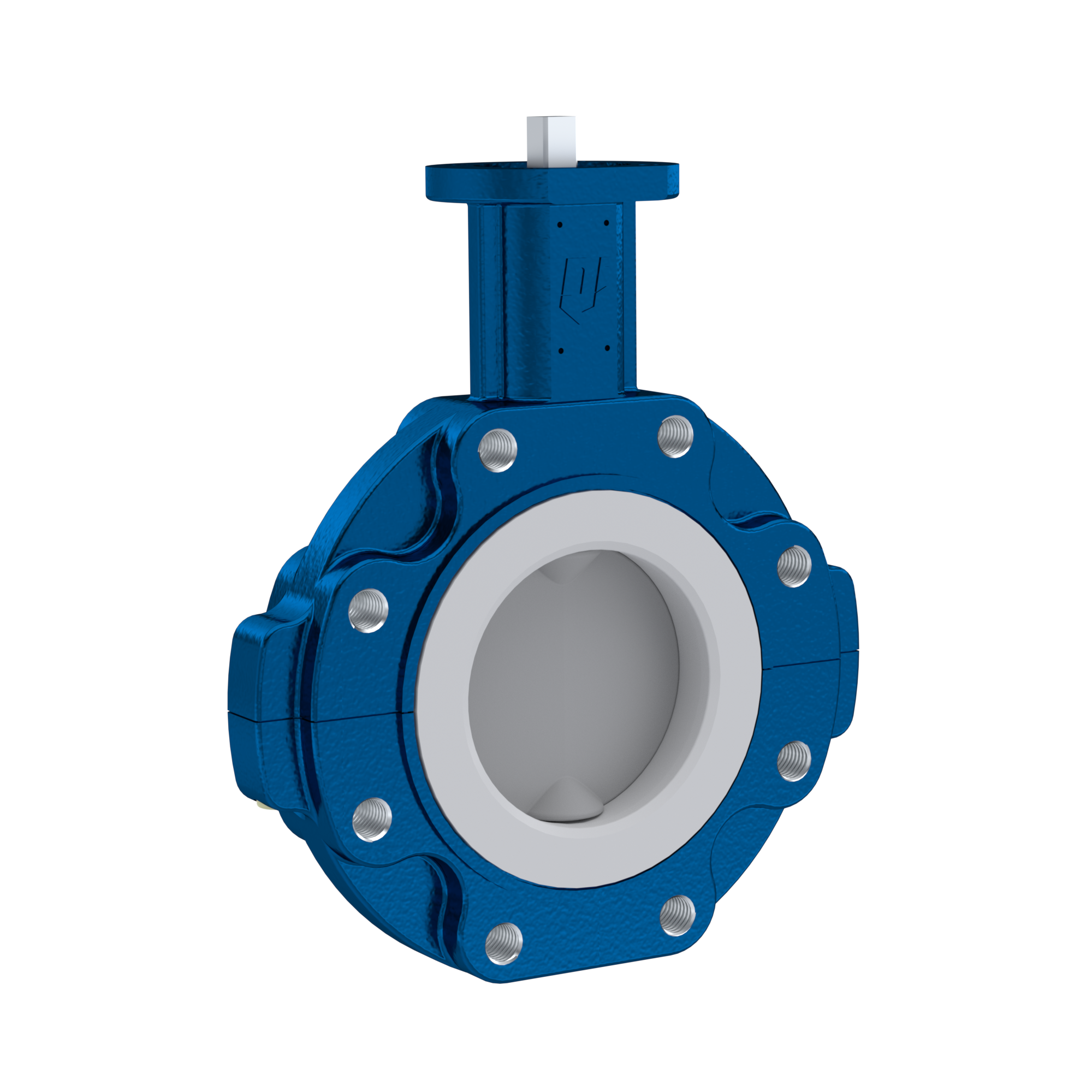 valvola a farfalla PFA PTFE AK10 DN100 ANSI150 senza leva inserto in FKM