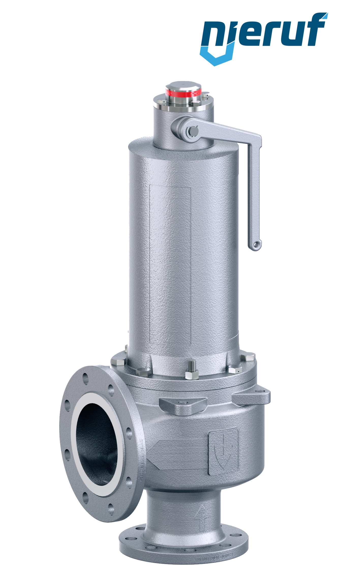 valvola di sicurezza flangiata DN40/DN65 SF04, acciaio inox 1.4408 FKM, dispositivo di sollevamento con leva