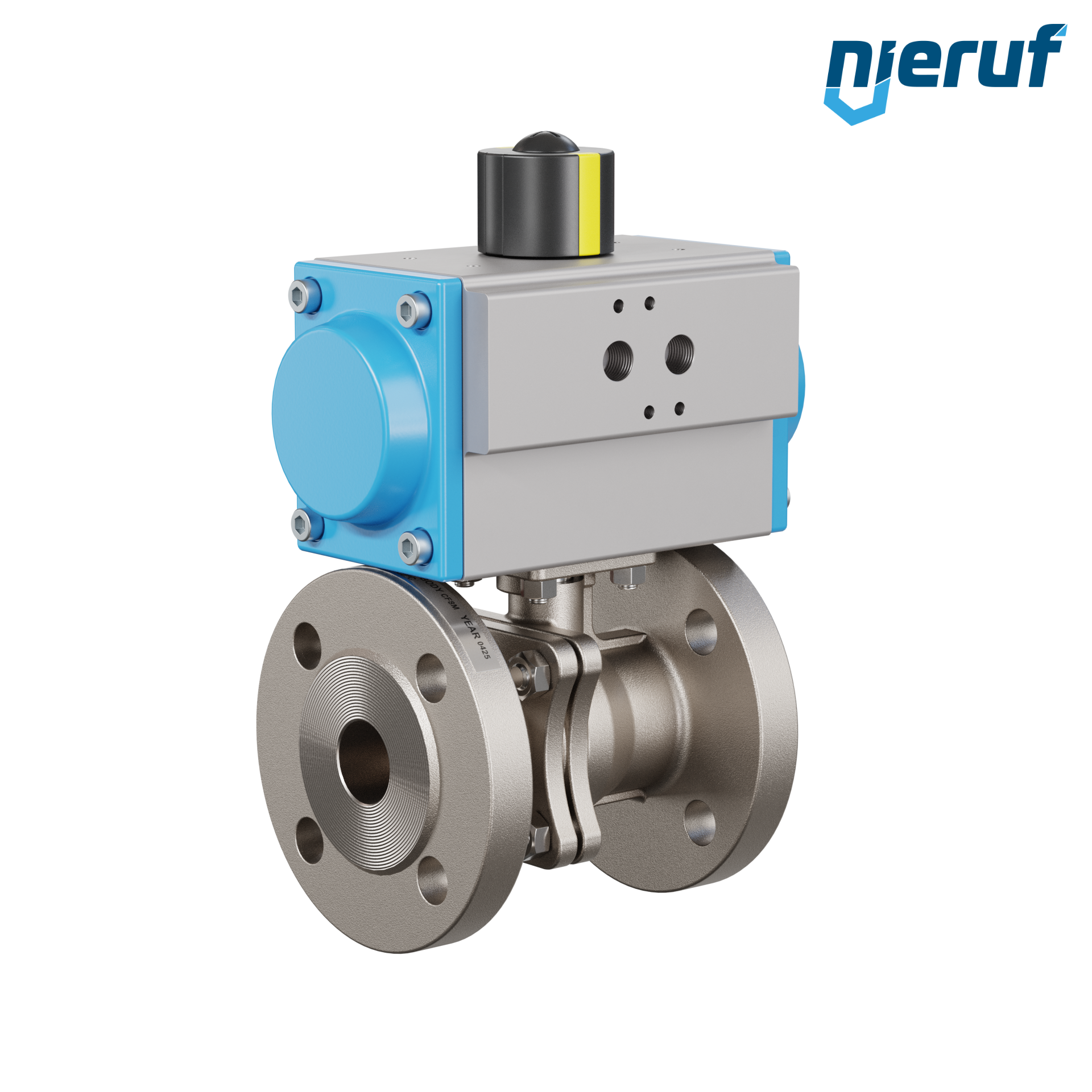valvola a sfera flangiata DN25 PK05 azionamento rotativo pneumatico a semplice effetto