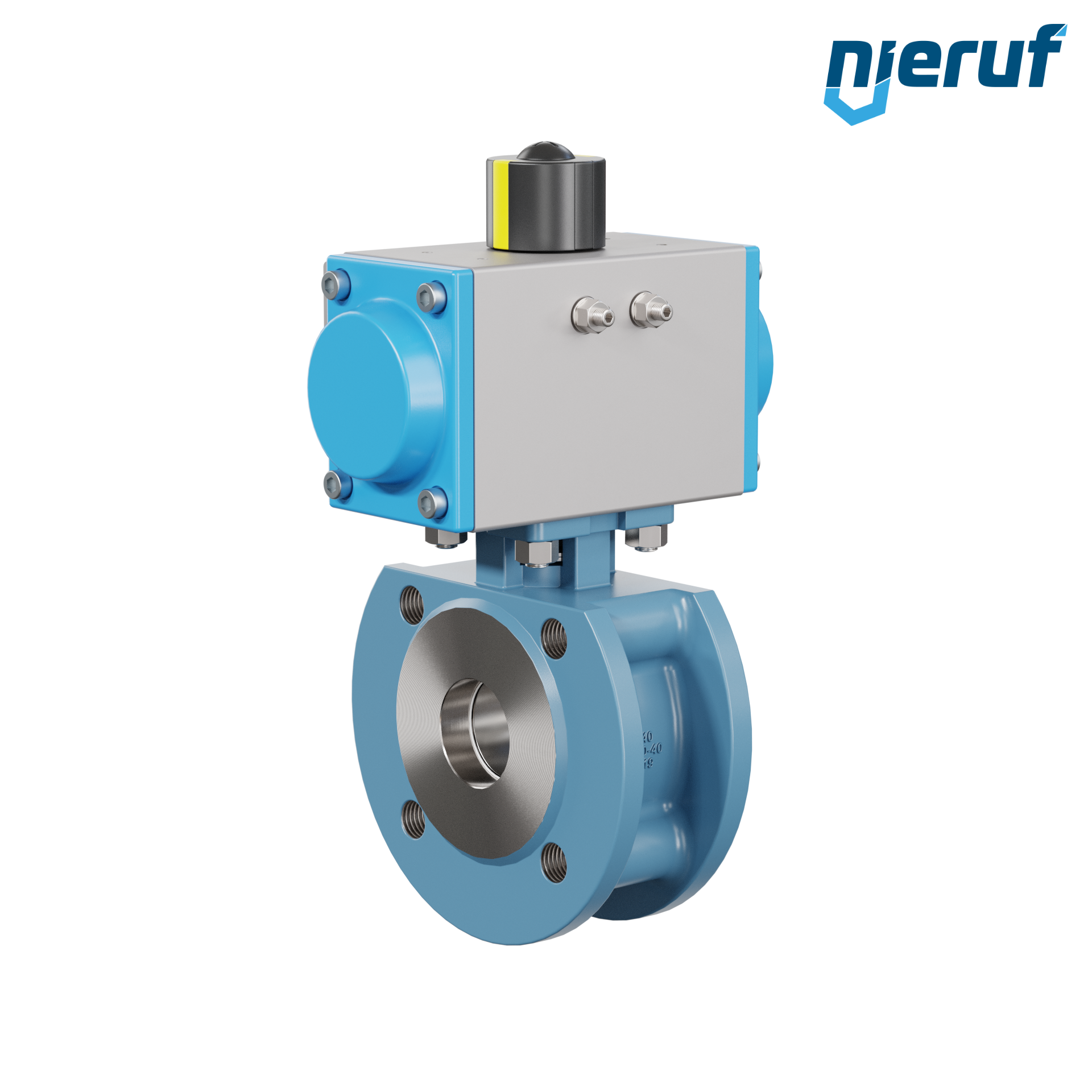 valvola a sfera flangiata dal design compatto DN40 PK06 azionamento rotativo pneumatico a doppio effetto