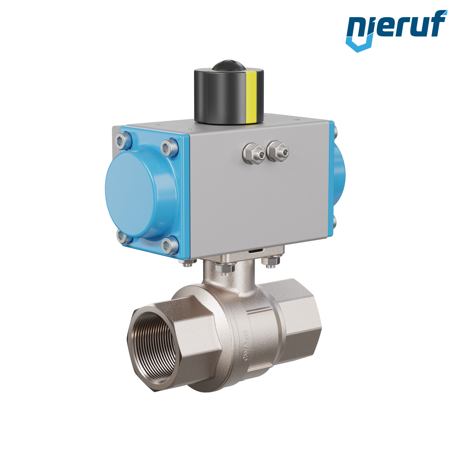 valvola a sfera automatica con manicotto DN32 - 1 1/4" pollici azionamento rotativo pneumatico a doppio effetto PK01