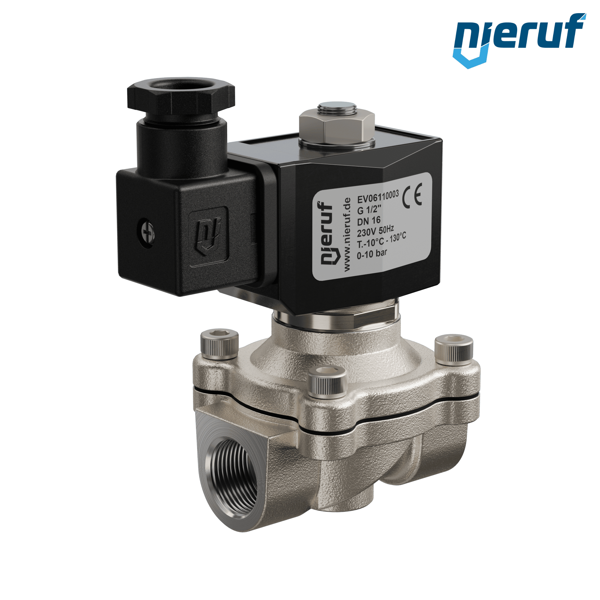 elettrovalvola G 1/2" pollici acciaio inossidabile EV06 EPDM 230V 50Hz