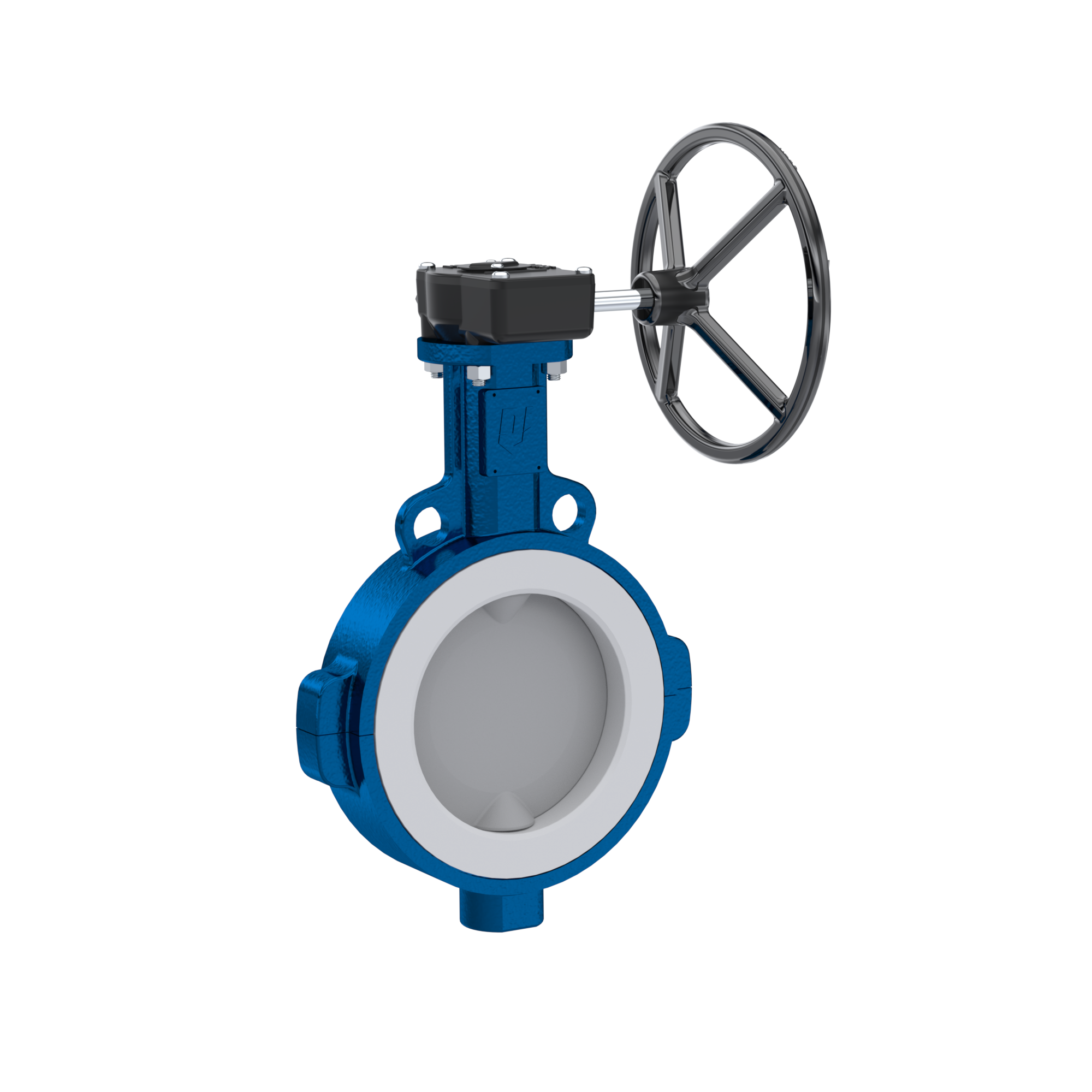 valvola a farfalla PFA PTFE AK09 DN350 ANSI150 volantino manuale inserto in EPDM