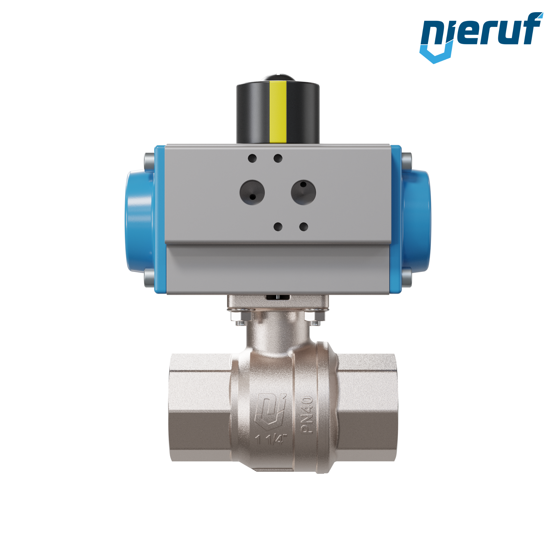 valvola a sfera automatica con manicotto DN32 - 1 1/4" pollici azionamento rotativo pneumatico a doppio effetto PK01