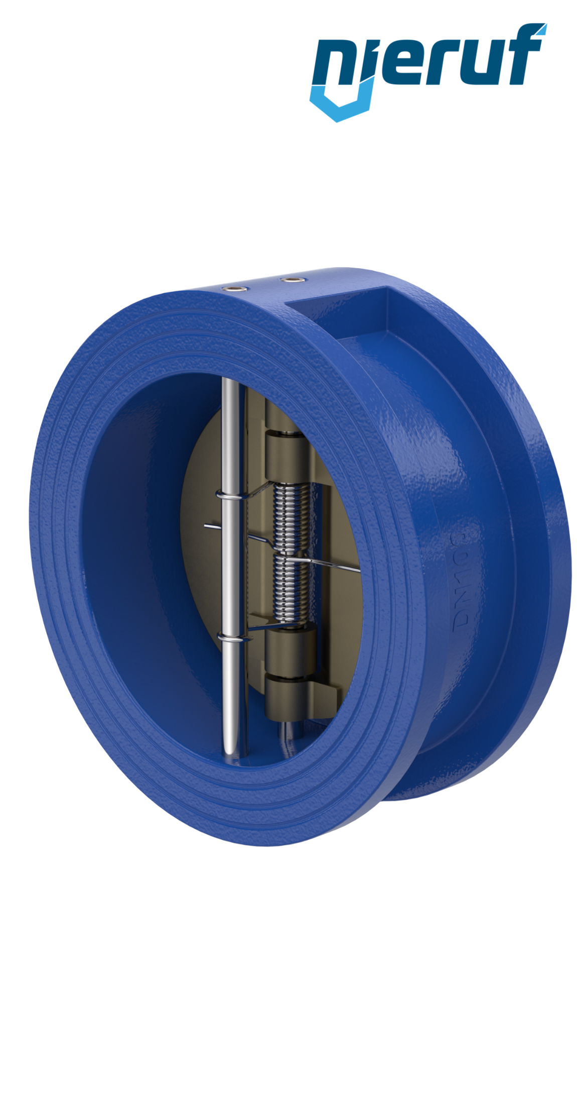 valvola di ritegno a doppio battente DN100 ANSI150 DR04 ANSI 150 GGG40 con rivestimento epossidico blu 180µm  FKM