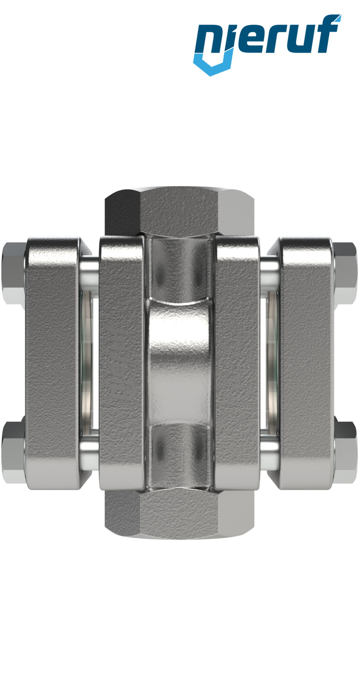 oblò di osservazione filettato / specola visiva a ghiera DN25 - 1" pollici ghisa grigia GG25 vetro calciosodico versione con rotore in PTFE