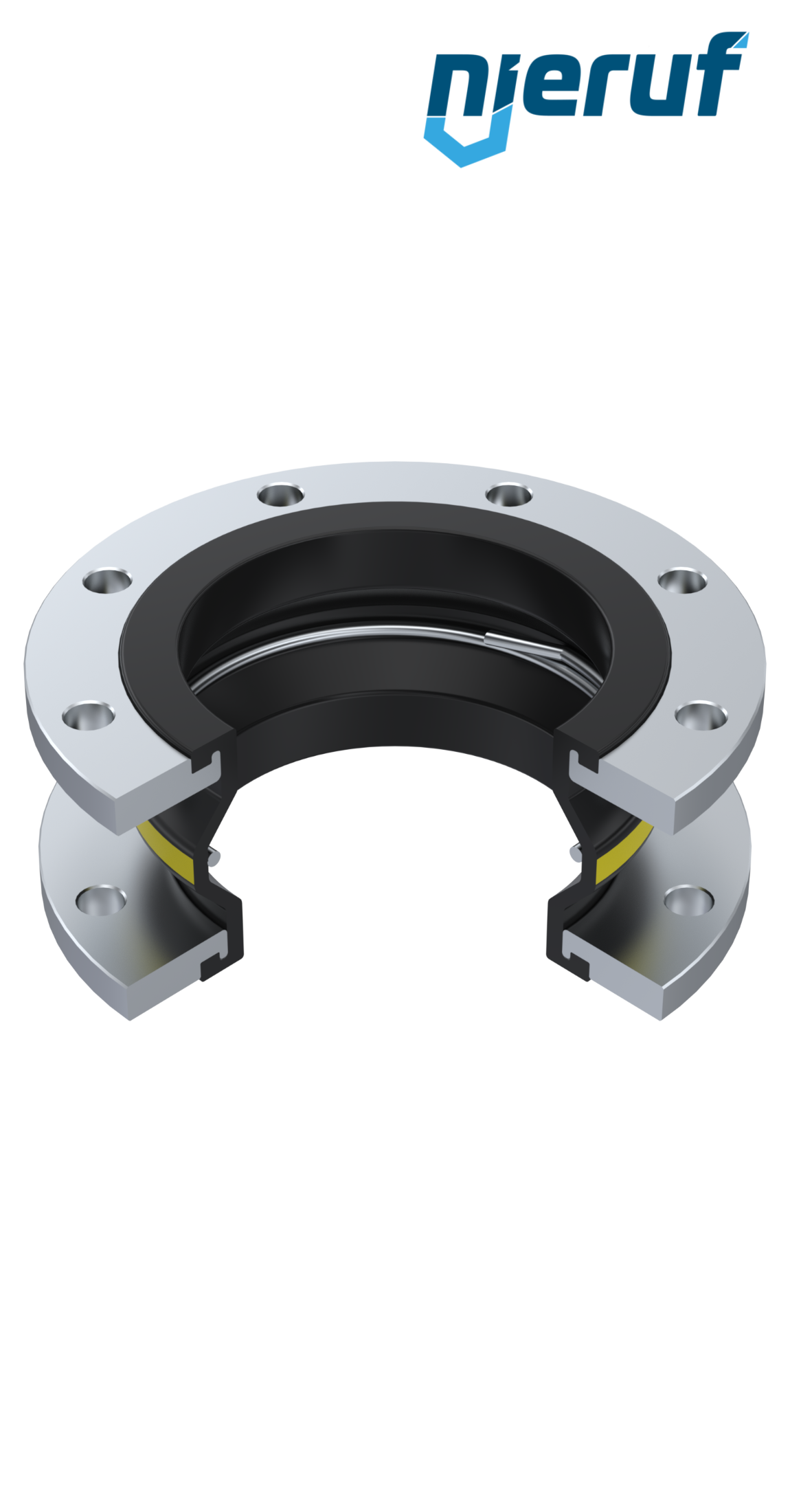 Compensatore o-ring di supporto per il vuoto DN150 versione KP04 flange in acciaio NBR