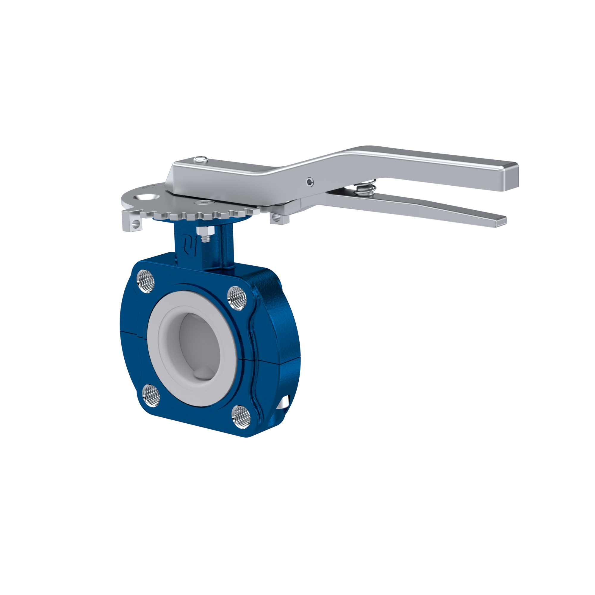 valvola a farfalla PTFE AK10 DN40 PN10-PN16 leva inserto in EPDM