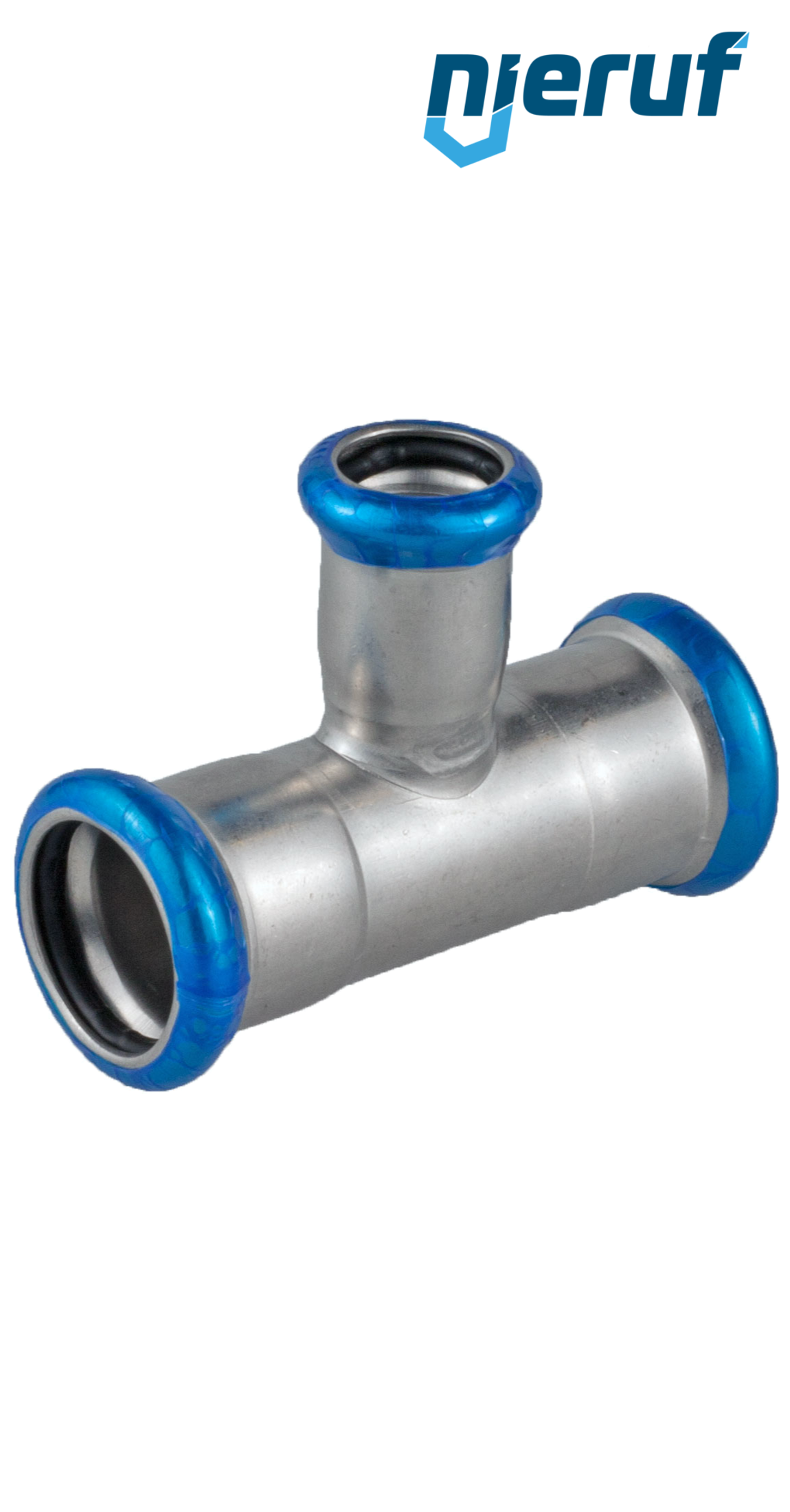 Raccordo a T ridotto F x F a pressare DN40 x DN15 acciaio inox