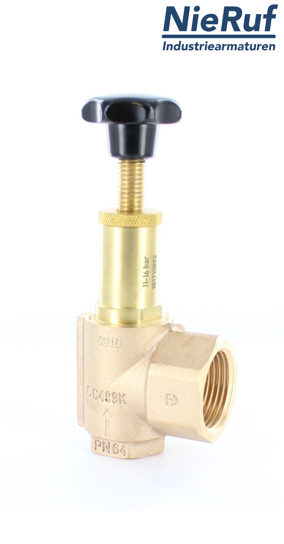 valvola di troppo pieno ad angolo 3/4" pollici filettat. est UV14 ottone rosso 1,0 - 1,6 bar