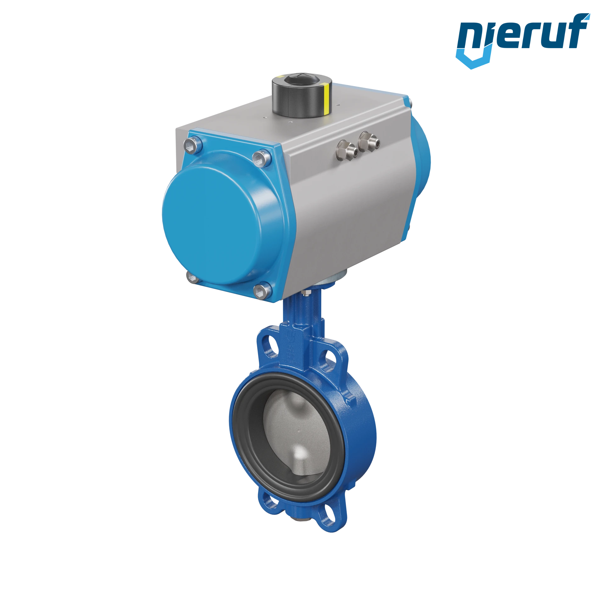 valvola a farfalla DN 100 AK01 NBR-70-nero DVGW gas attuatore pneumatico a semplice effetto chiusura a molla