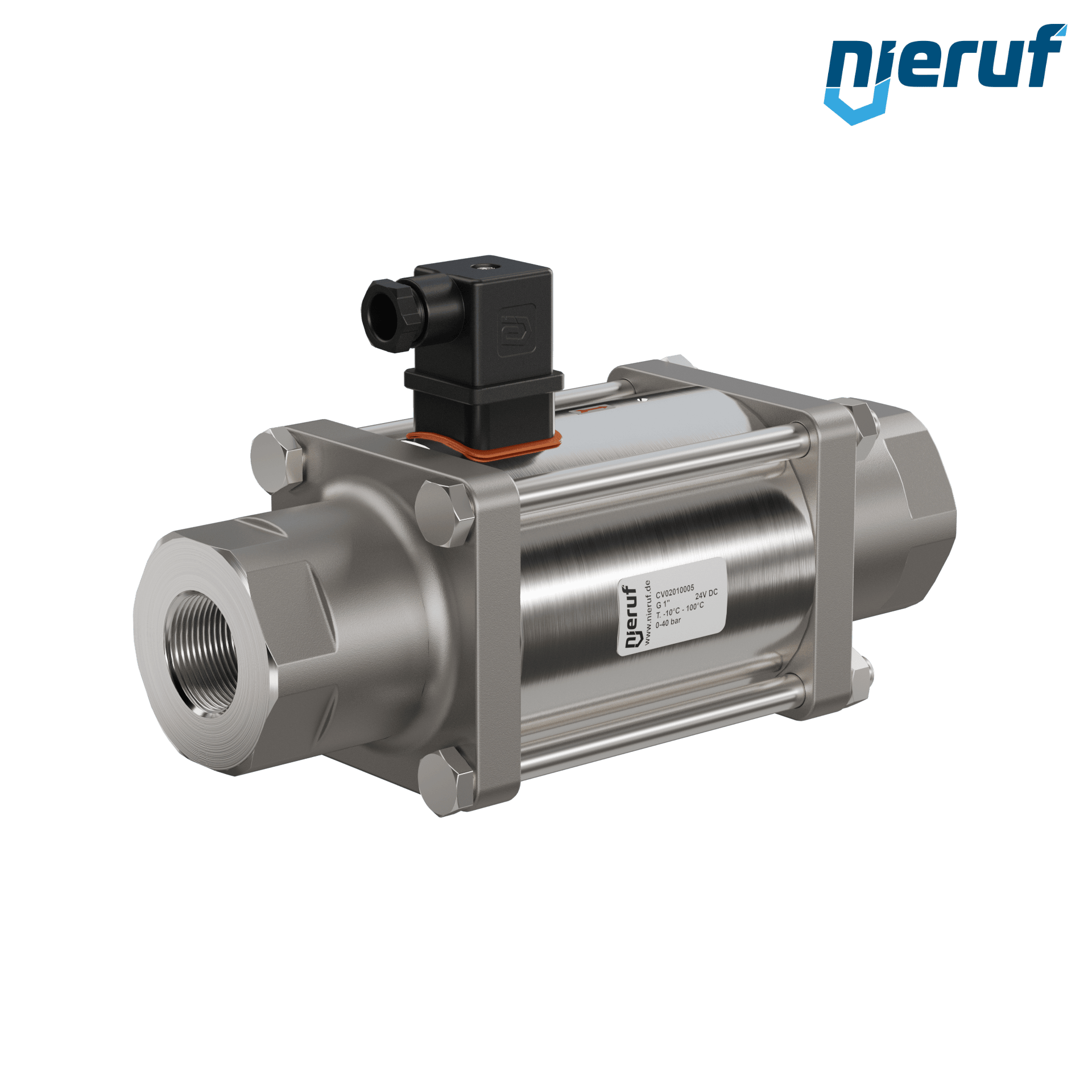 valvola coassiale 1" pollici filettatura interna - DN25 acciaio inossidabile 24V DC NC