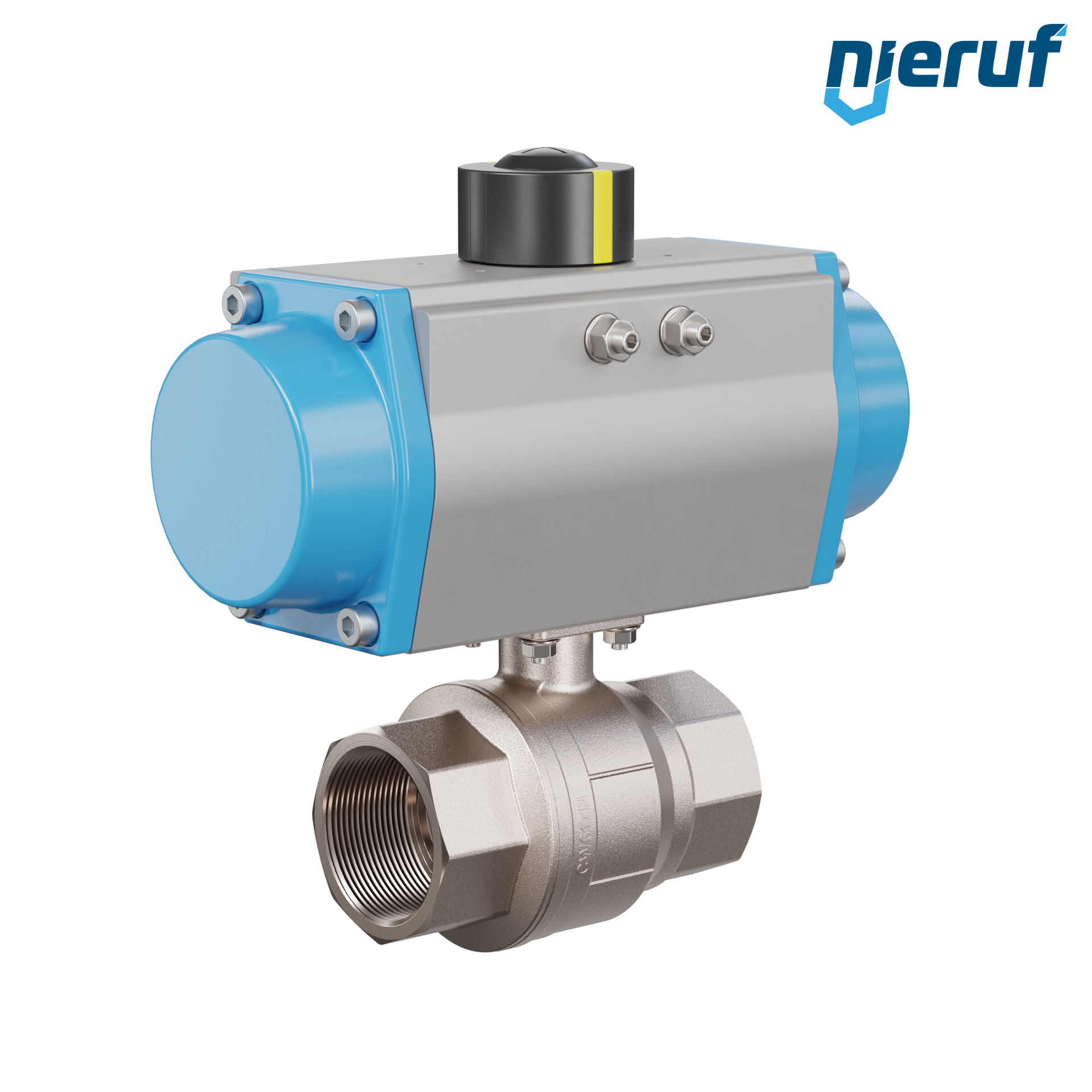 valvola a sfera automatica con manicotto DN50 - 2" pollici azionamento rotativo pneumatico a effetto semplice apertura a molla PK01