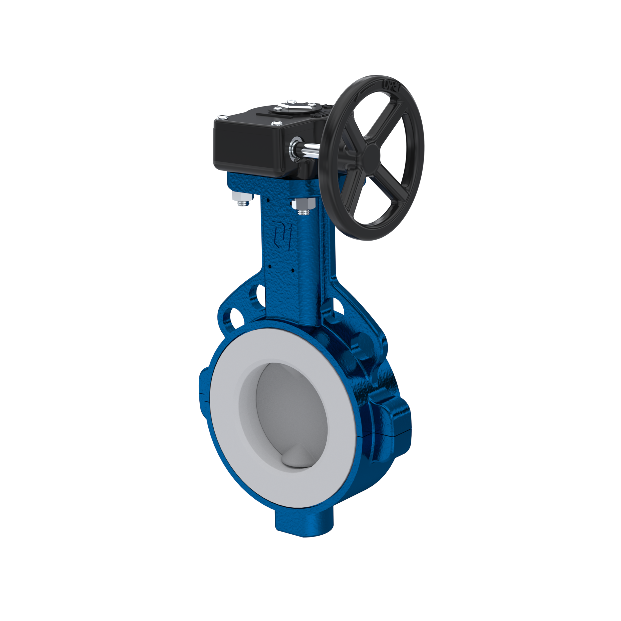 valvola a farfalla PFA PTFE AK09 DN50 ANSI150 volantino manuale inserto in FKM