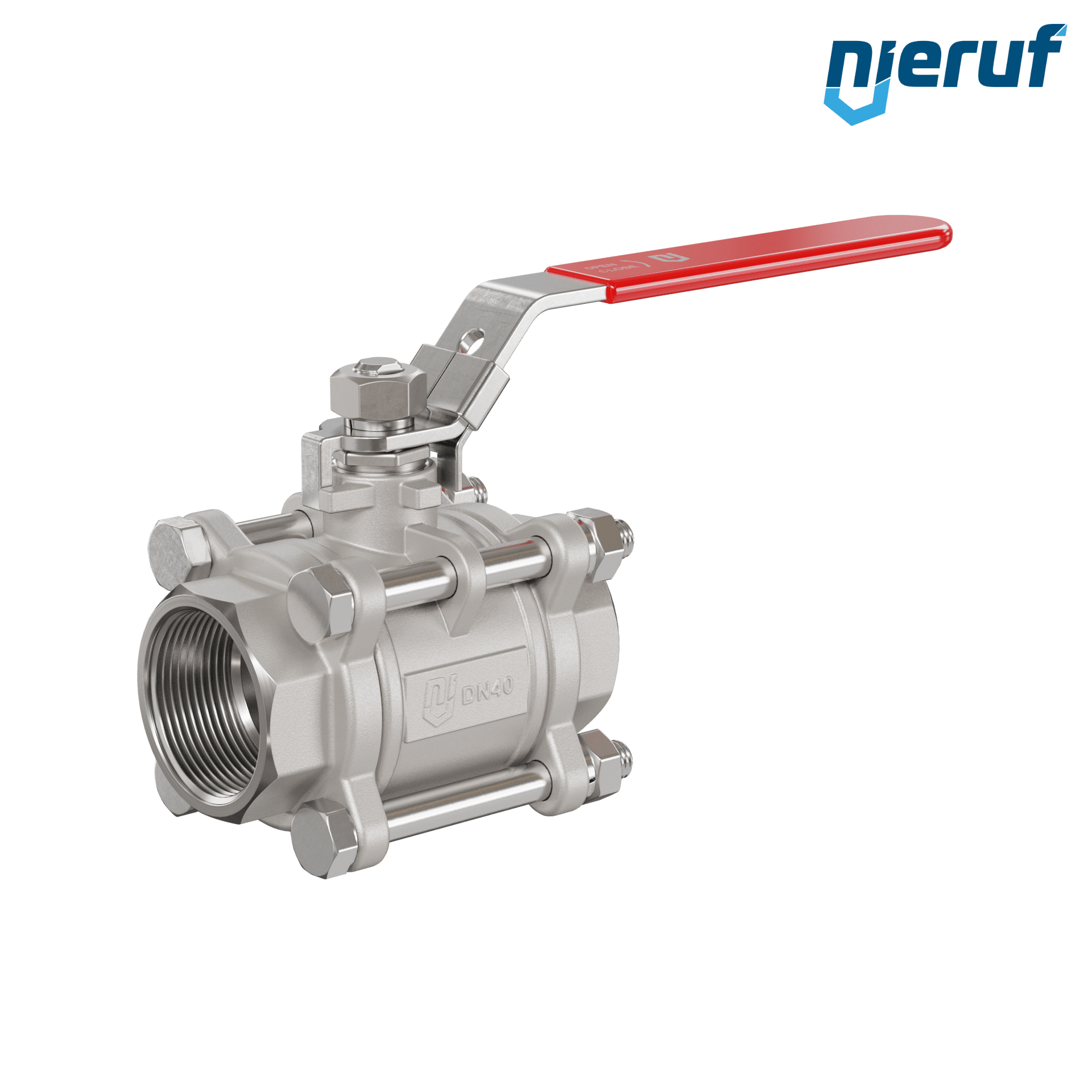 Valvola a sfera in acciaio inossidabile a 3 pezzi DN40 - 1 1/2" pollici filettatura interna NPT