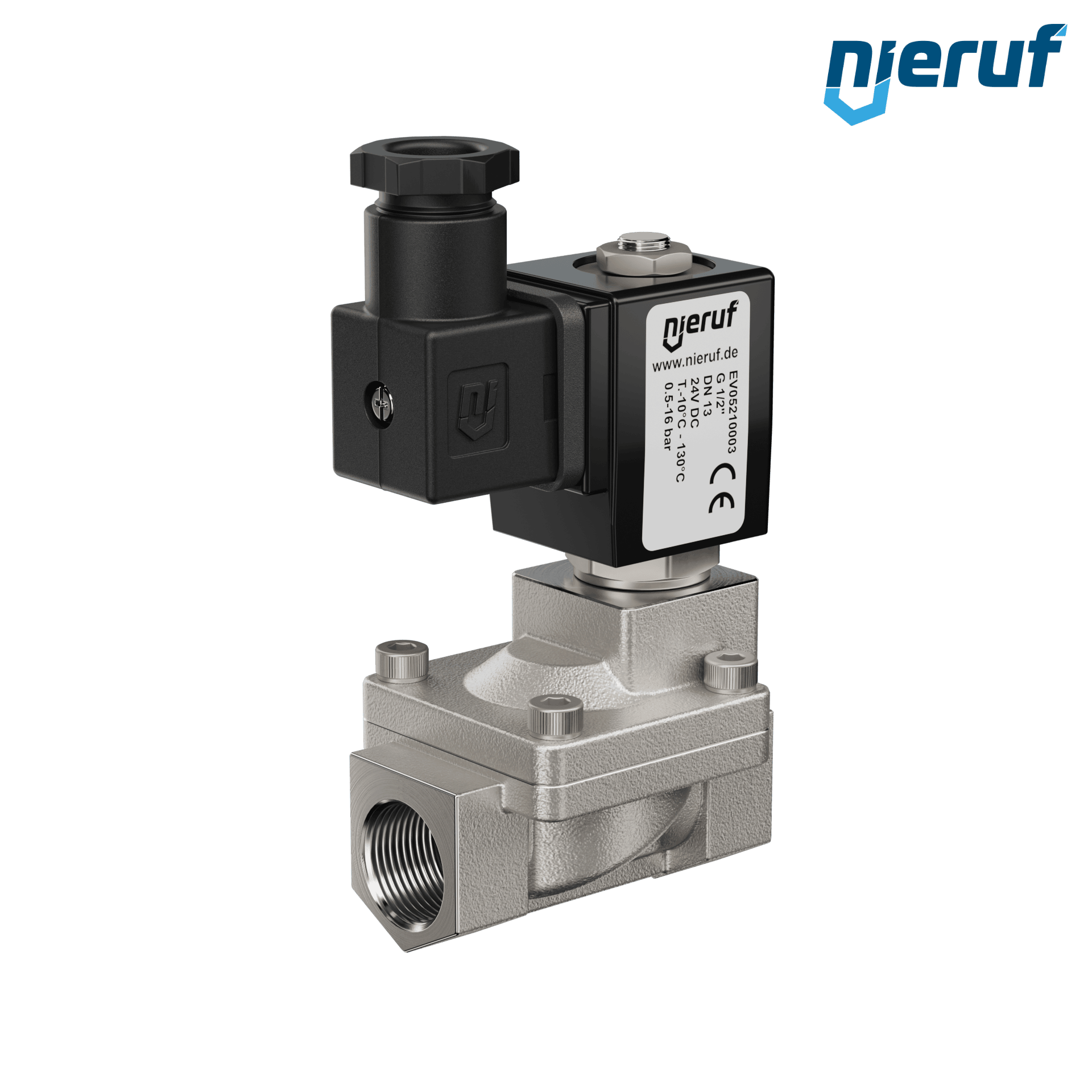 elettrovalvola G 1/2" pollici acciaio inossidabile EV05 EPDM 24V DC