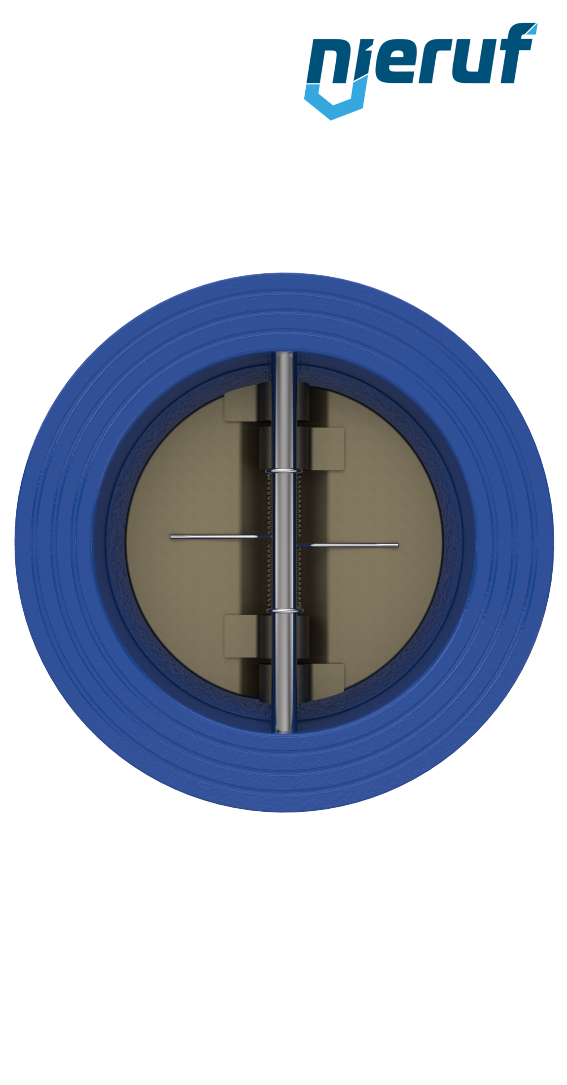valvola di ritegno a doppio battente DN100 ANSI150 DR04 ANSI 150 GGG40 con rivestimento epossidico blu 180µm  FKM