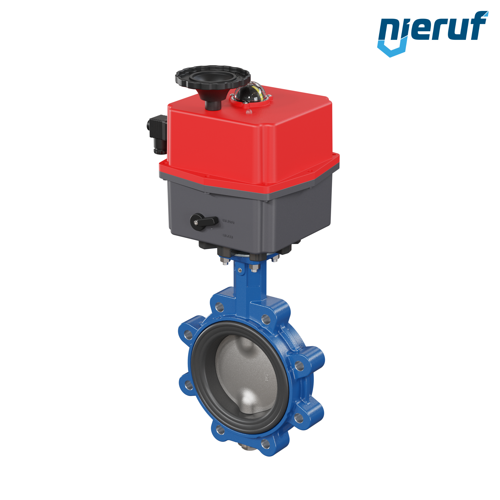 valvola a farfalla DN 125 con orecchie filettate / lug attuatore elettronico 24-240V DVGW-acqua potabile