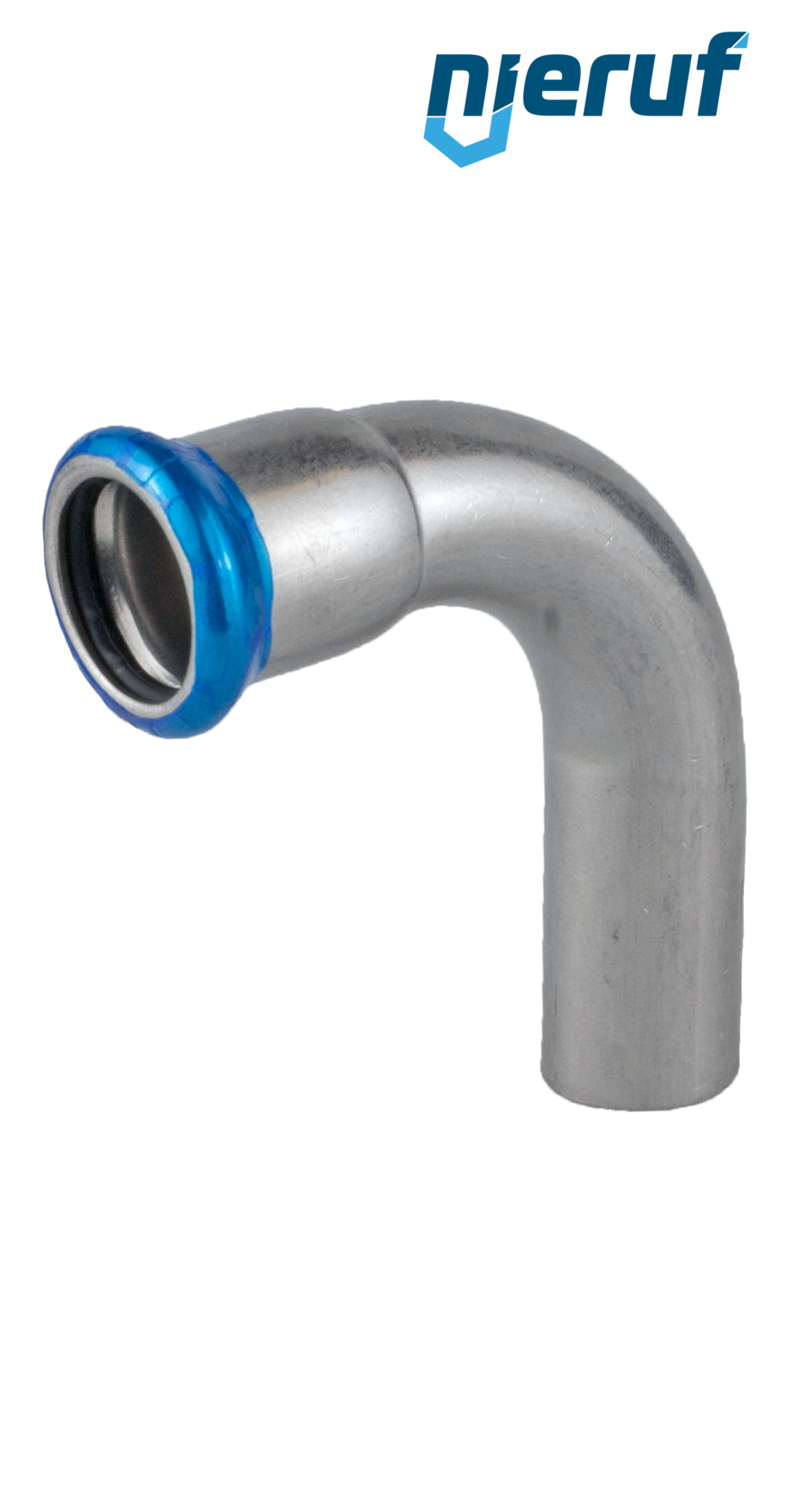 Raccordo a gomito 90° a pressare F x M DN65 - 76,1 mm acciaio inox