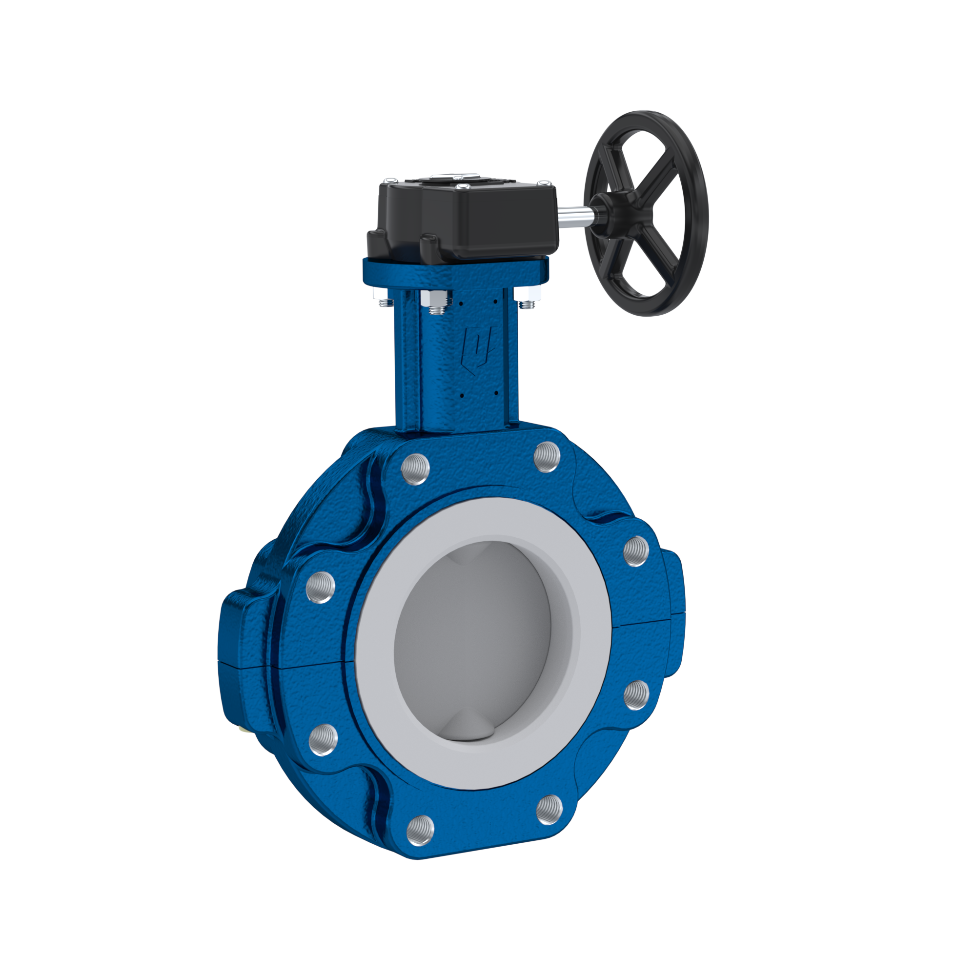 valvola a farfalla PFA PTFE AK10 DN200 ANSI150 volantino manuale inserto in FKM