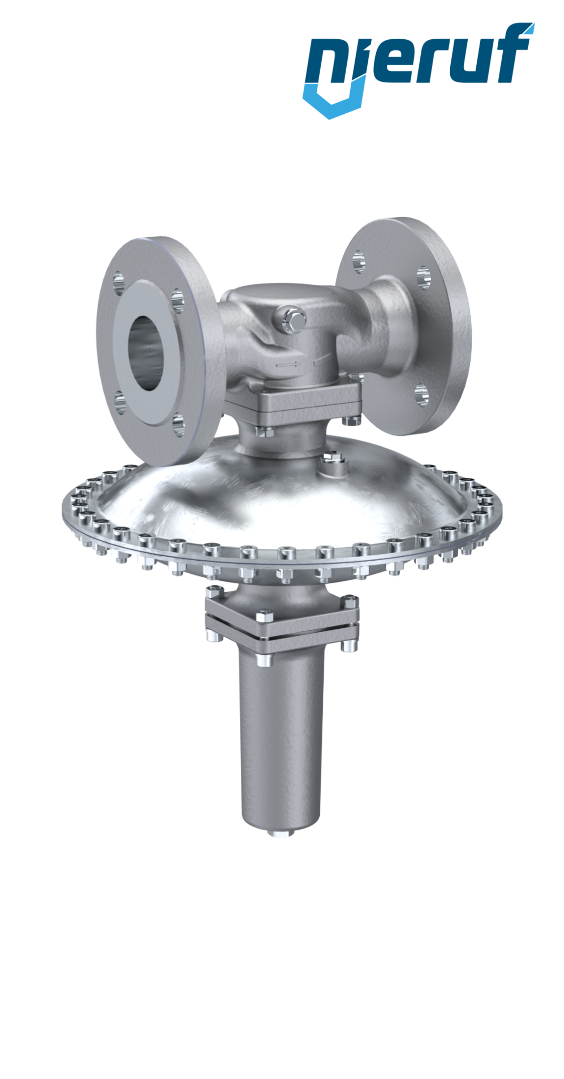 Regolatore in mbar DN50 DM23 flangia DIN EN 1092 acciaio inossidabile FKM 30 - 500 mbar