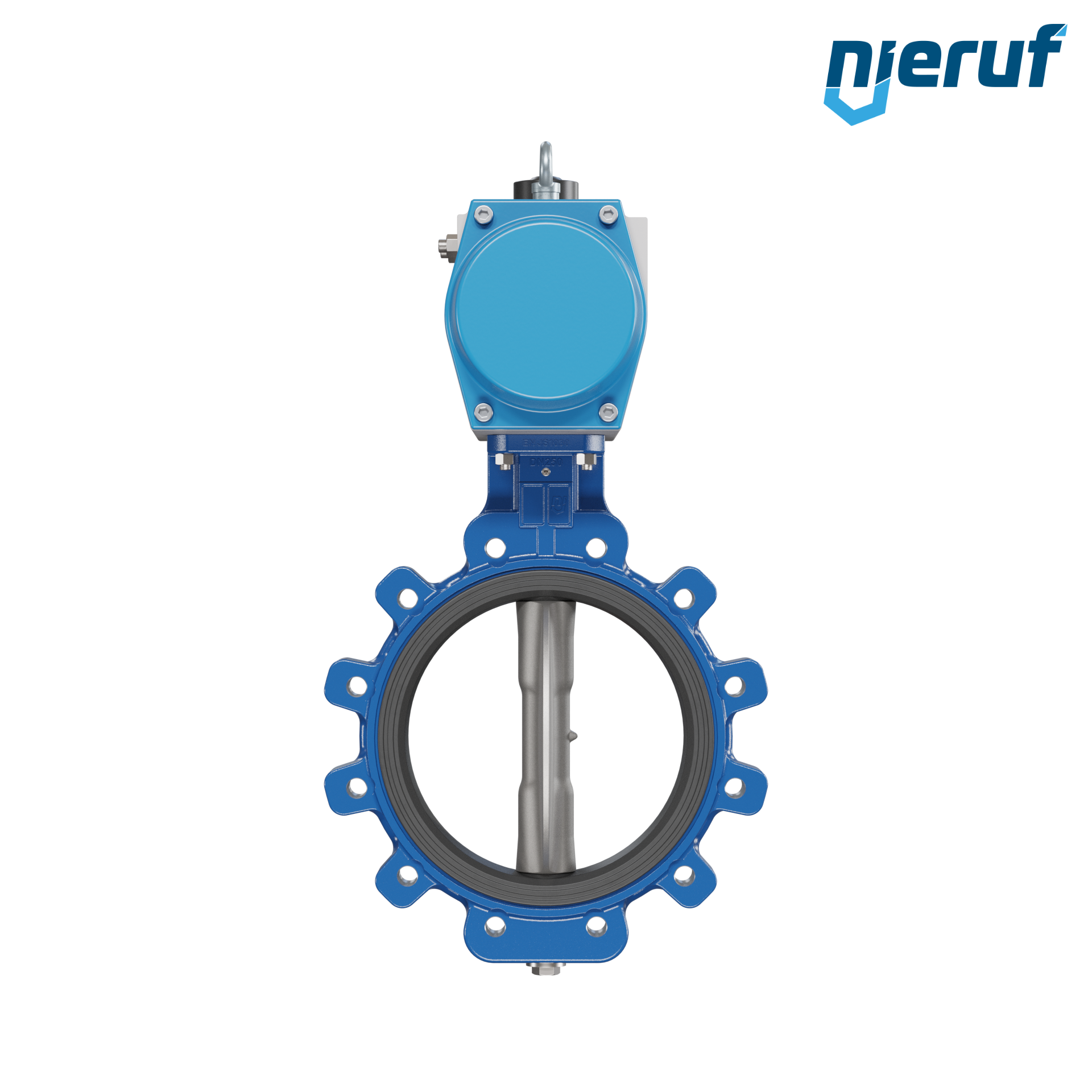 valvola a farfalla DN250 AK02 EPDM DVGW acqua potabile, WRAS, ACS, W270 attuatore pneumatico a semplice effetto apertura a molla