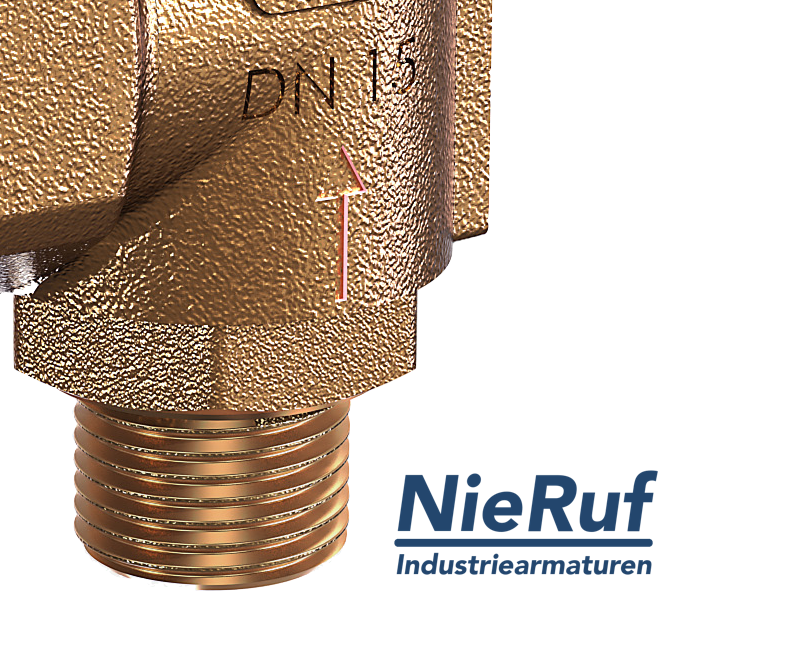valvola di sicurezza 1/2" M  x 1" F SV04 fluidi liquidi, ottone rosso NBR