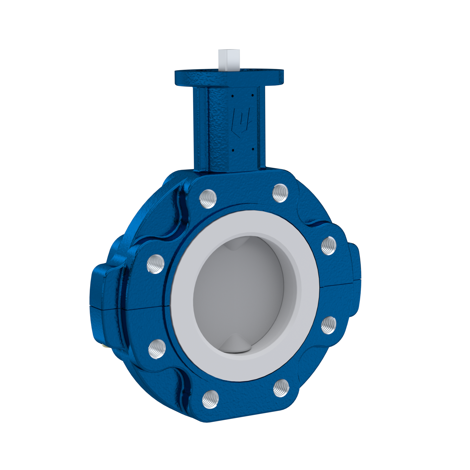 valvola a farfalla PFA PTFE AK10 DN150 PN10-PN16 senza leva inserto in FKM