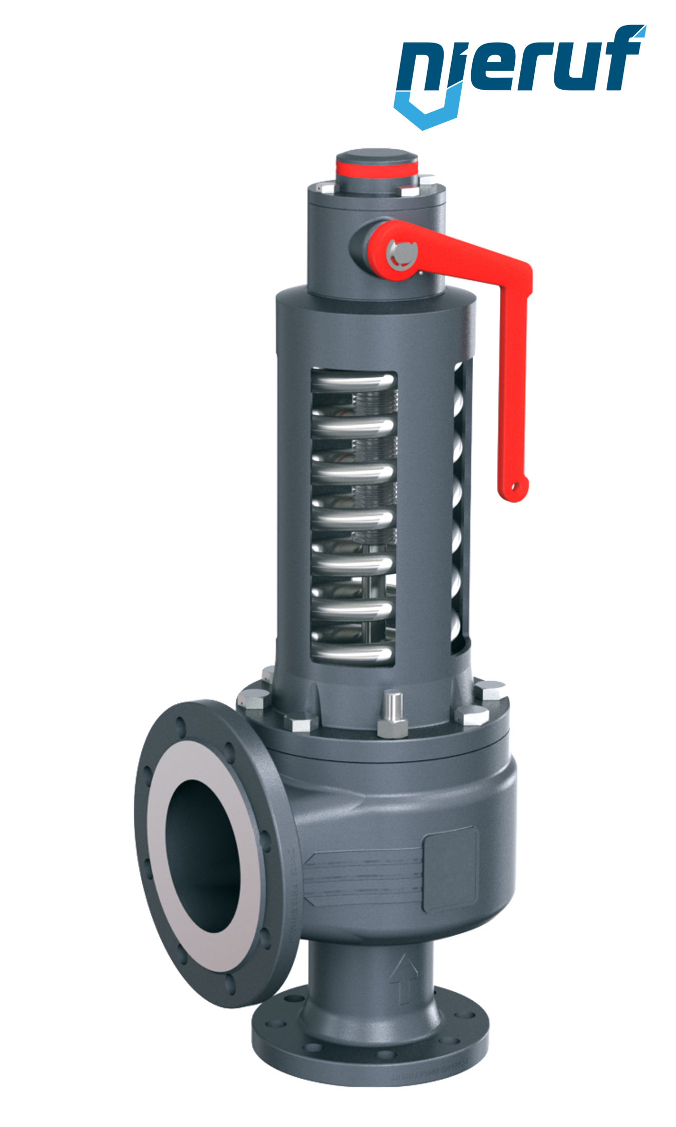 valvola di sicurezza flangiata DN80/DN125 SF06, cappello della molla aperto EPDM, dispositivo di sollevamento con leva