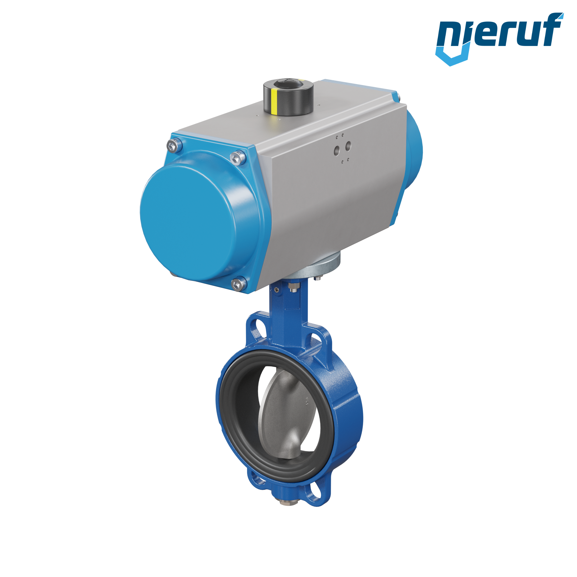 valvola a farfalla DN 125 AK01 EPDM DVGW acqua potabile, WRAS, ACS, W270 attuatore pneumatico a semplice effetto apertura a molla