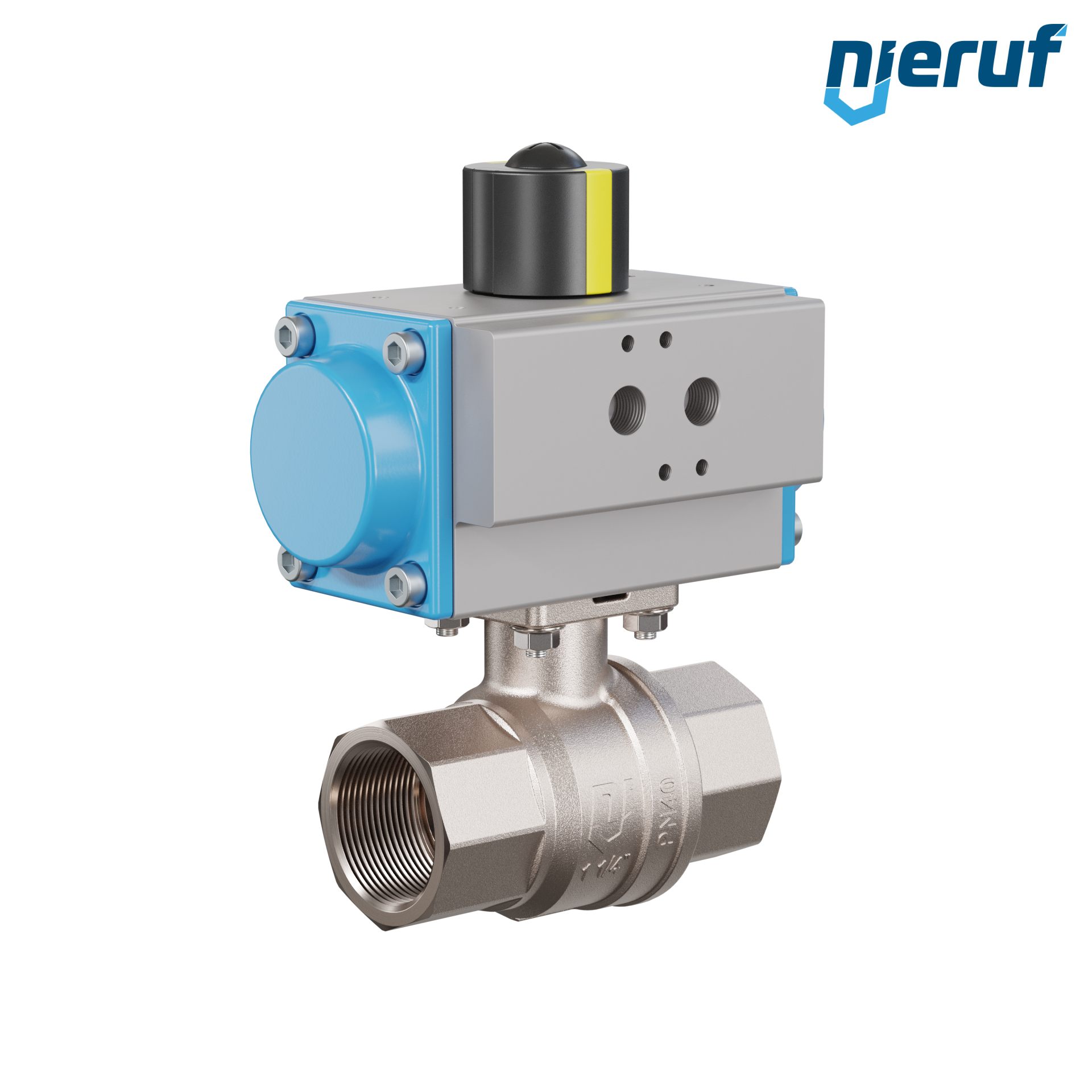 valvola a sfera automatica con manicotto DN32 - 1 1/4" pollici azionamento rotativo pneumatico a doppio effetto PK01