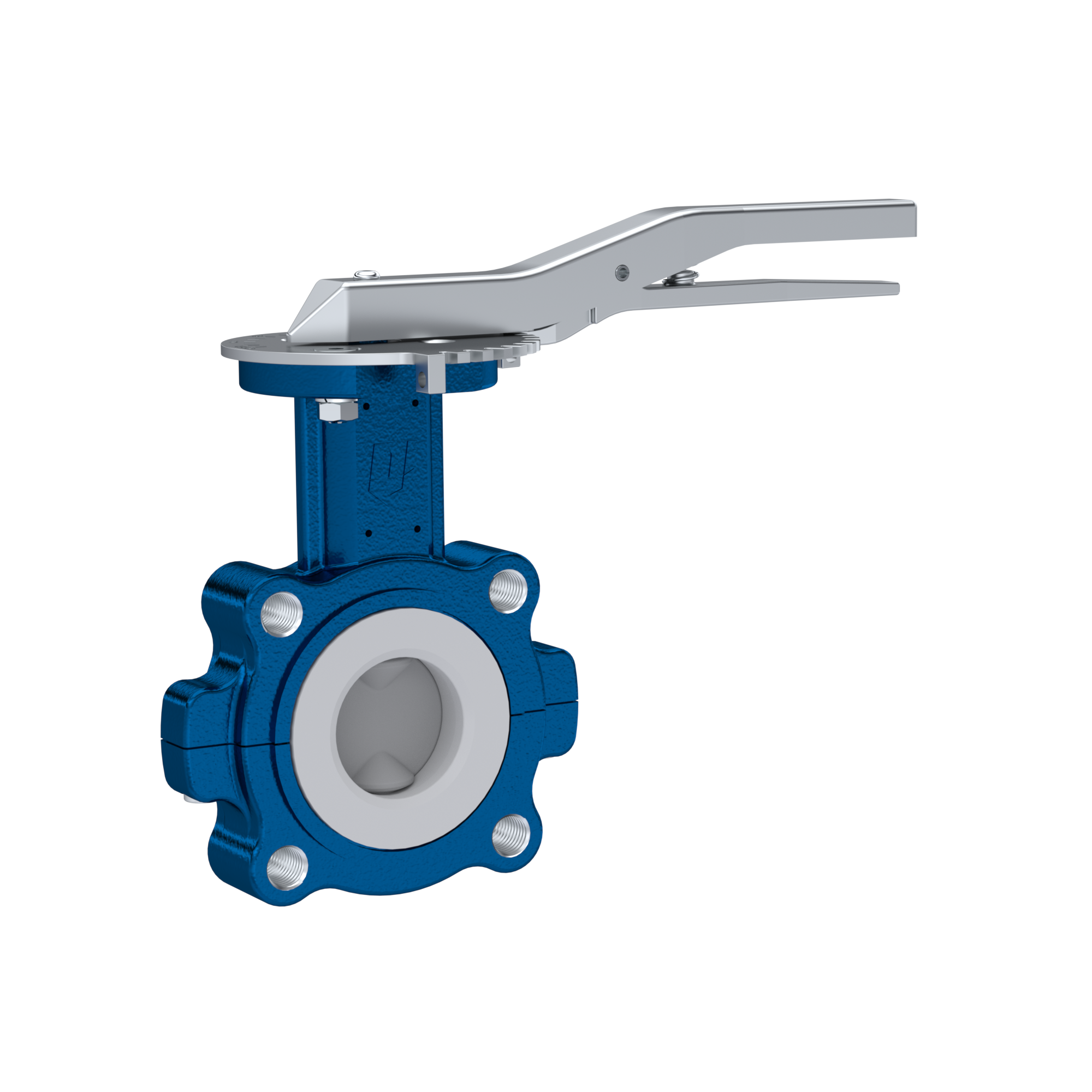 valvola a farfalla PTFE AK10 DN50 PN10-PN16 leva inserto in FKM