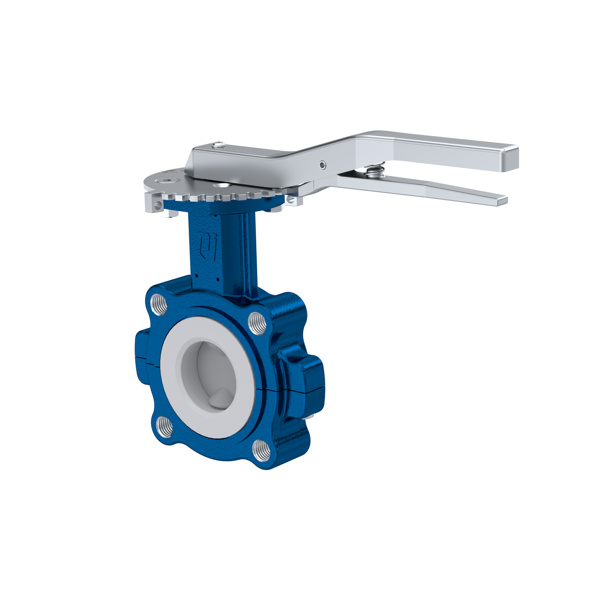 valvola a farfalla PTFE AK10 DN50 PN10-PN16 leva inserto in FKM