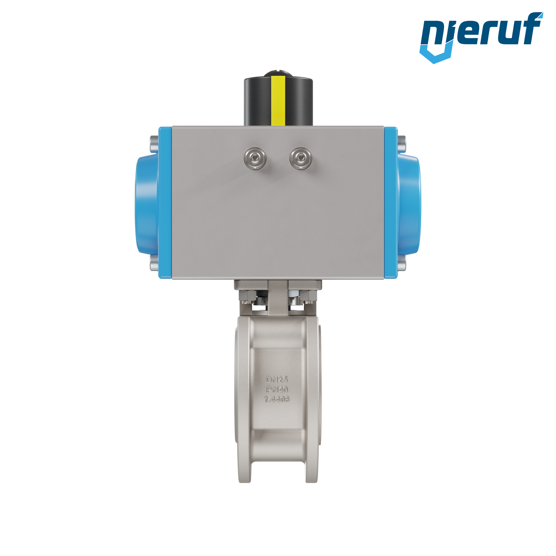 valvola a sfera flangiata dal design compatto DN25 PK07 azionamento rotativo pneumatico a semplice effetto